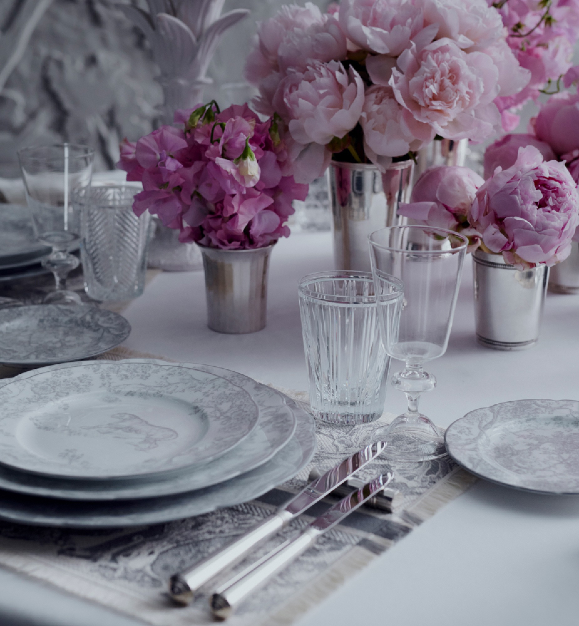 甜品碟 灰色 Toile de Jouy 老虎 E12