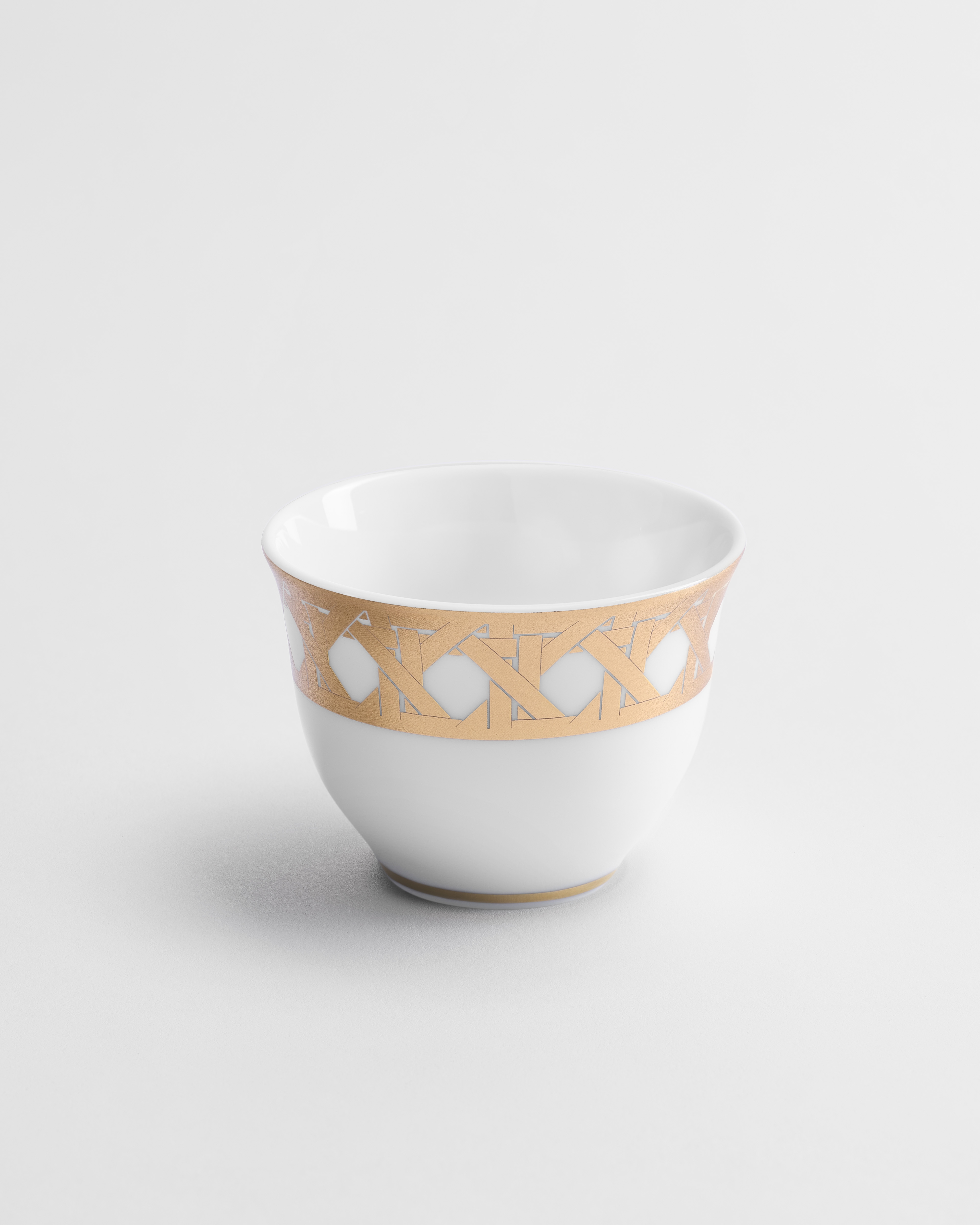 Oosters geïnspireerde koffiekop Cannage Montaigne, goud E01