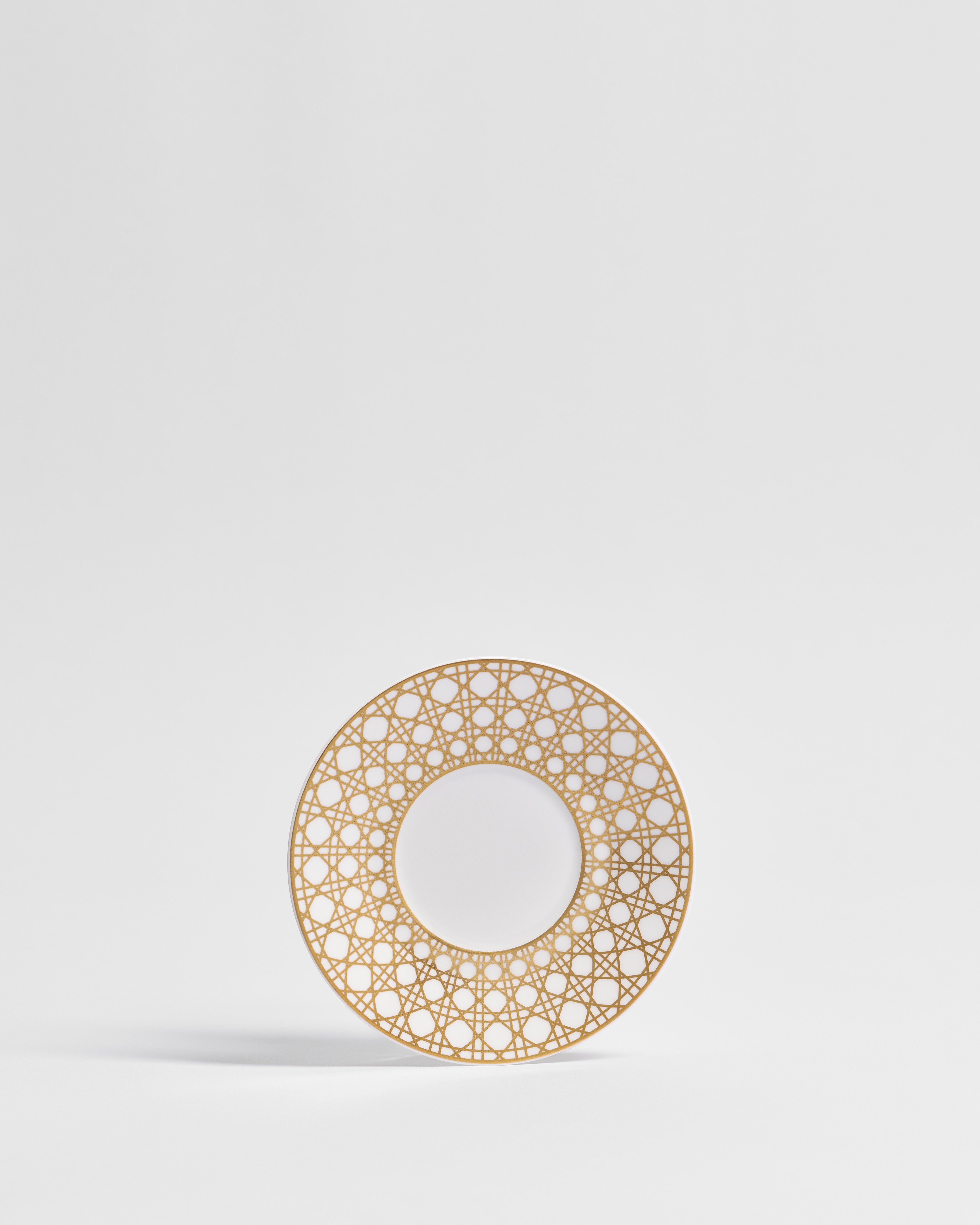 Coffee Cup Saucer Gold-Tone Cannage Montaigne E01