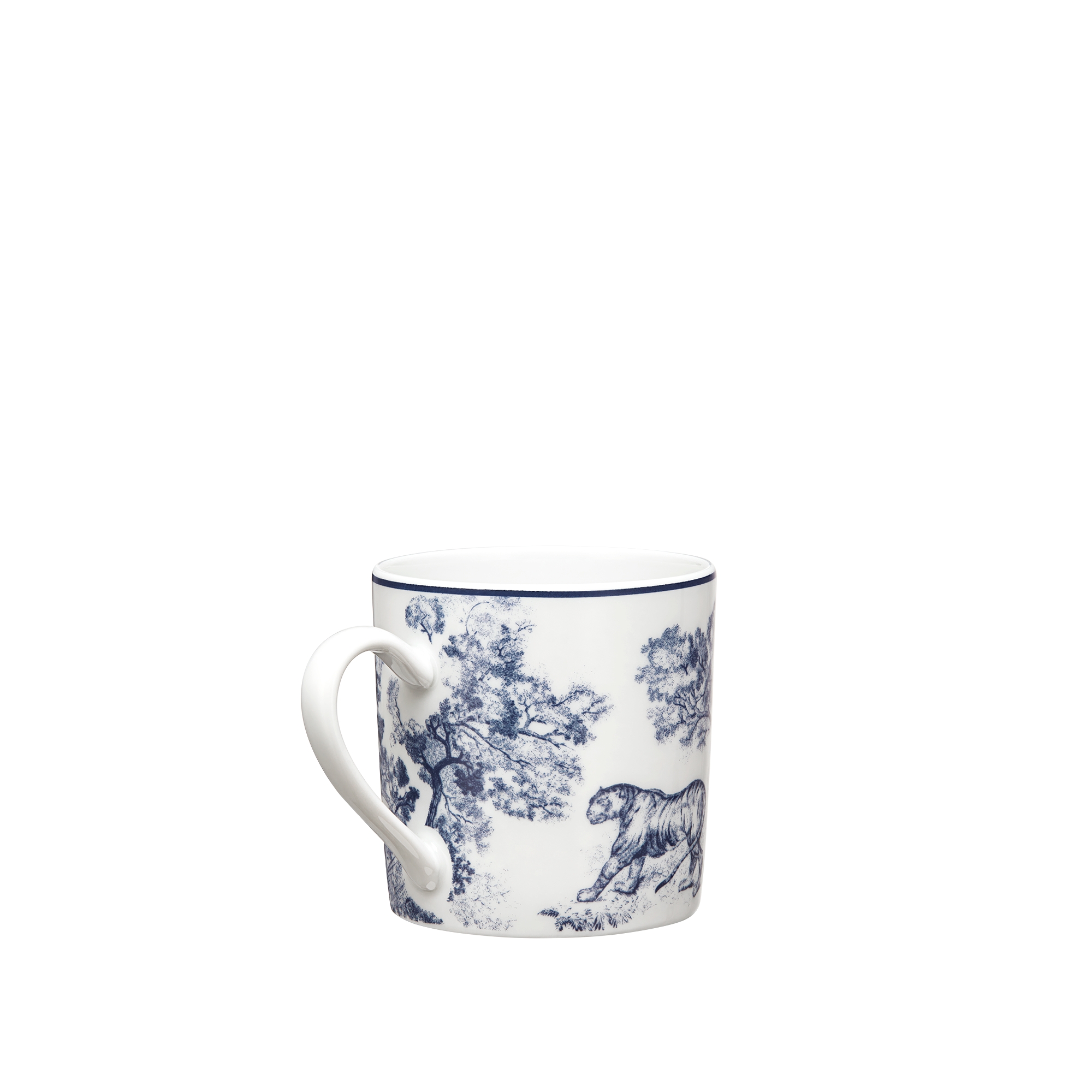 Taza de café Toile de Jouy azul E05