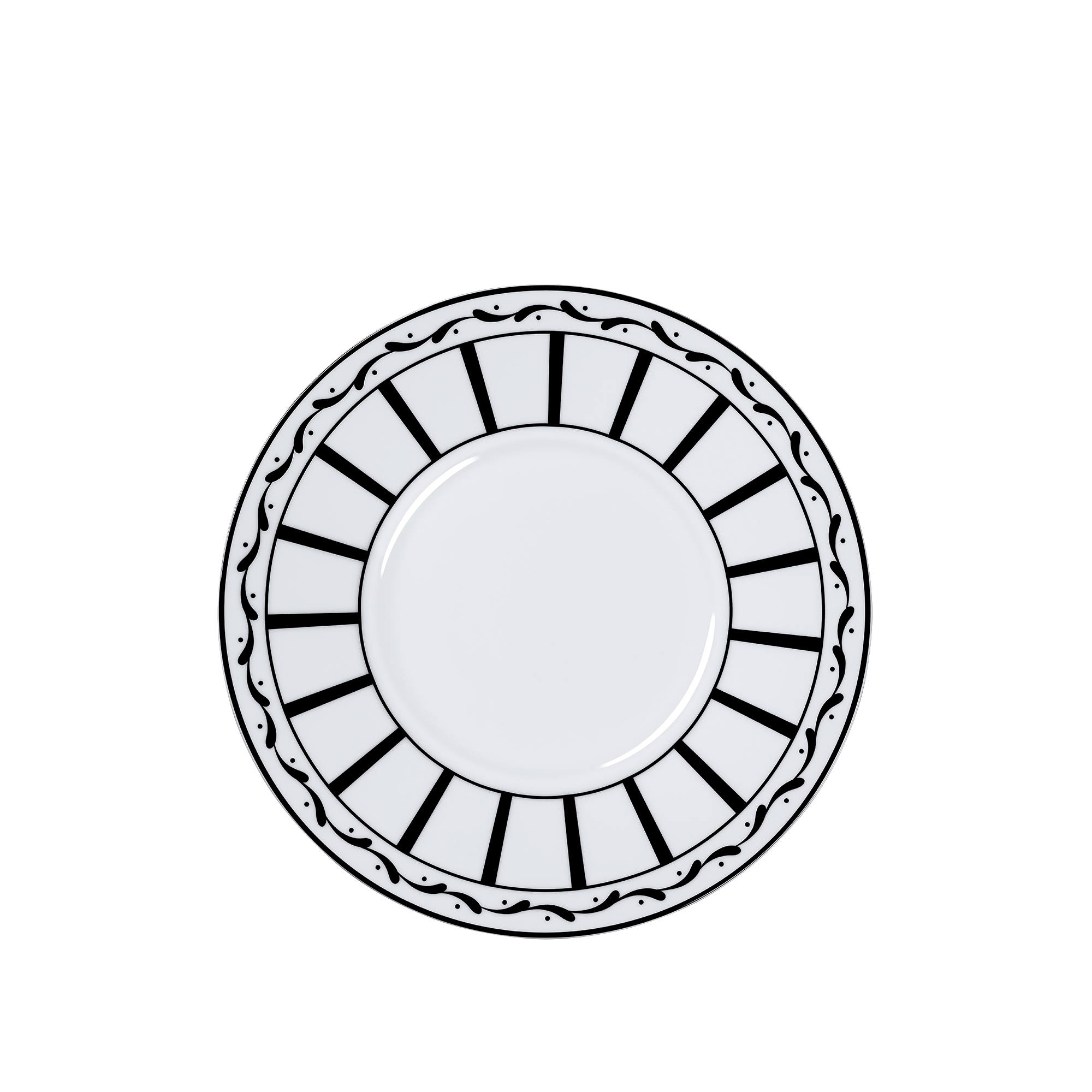Breakfast Saucer White and Black Monsieur Dior E01