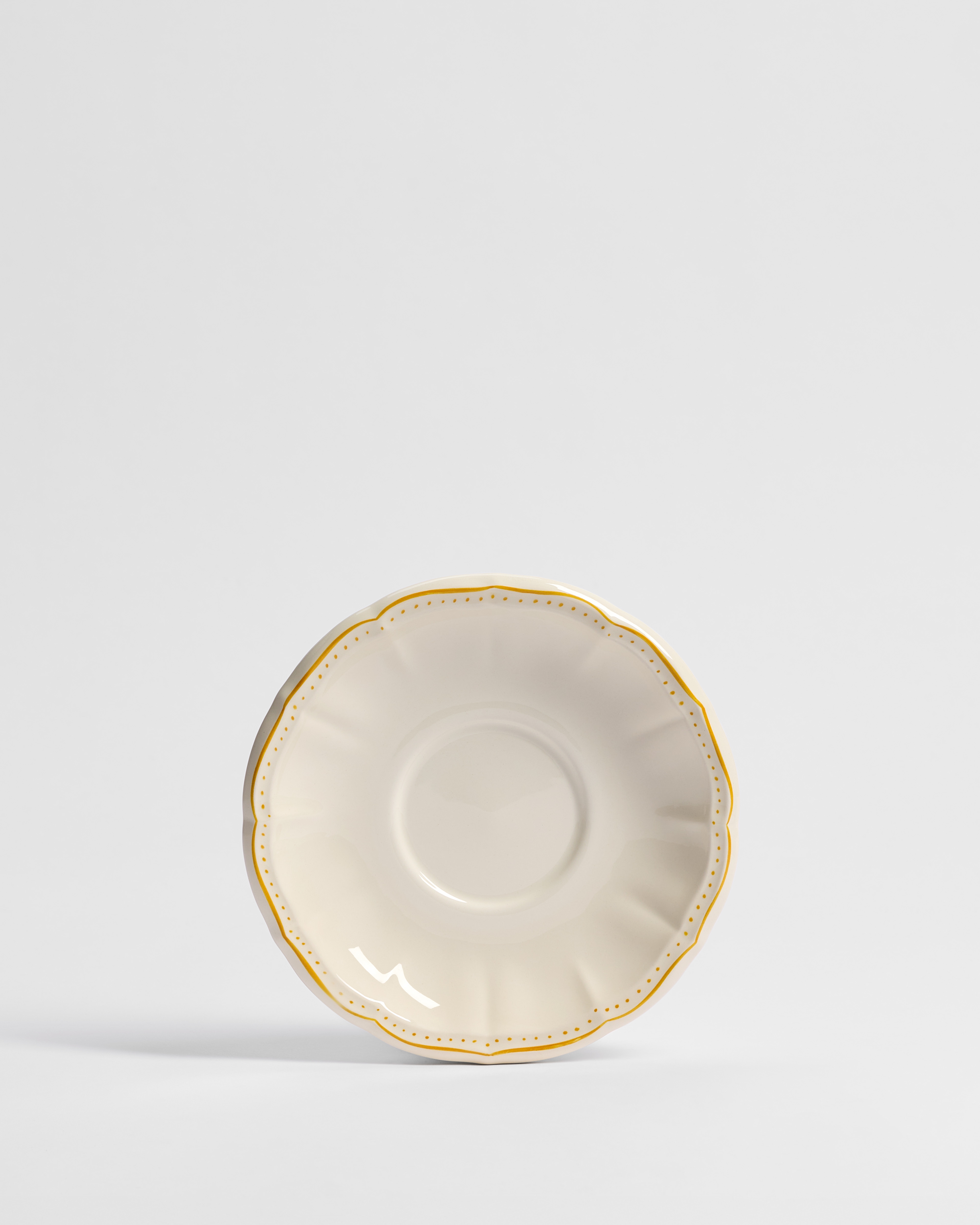 Plato para taza de desayuno Cerámica en color crudo y amarillo E01