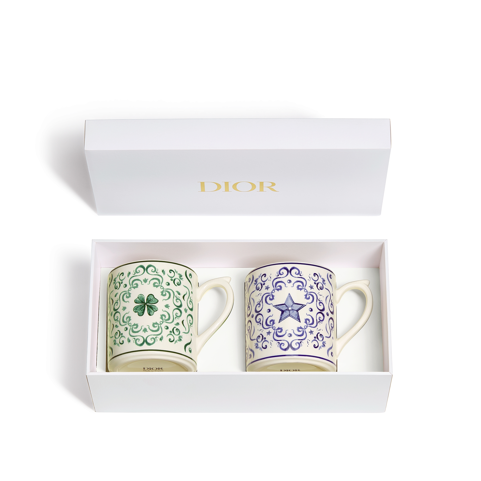 Zwei Becher mit Klee und Stern im Set