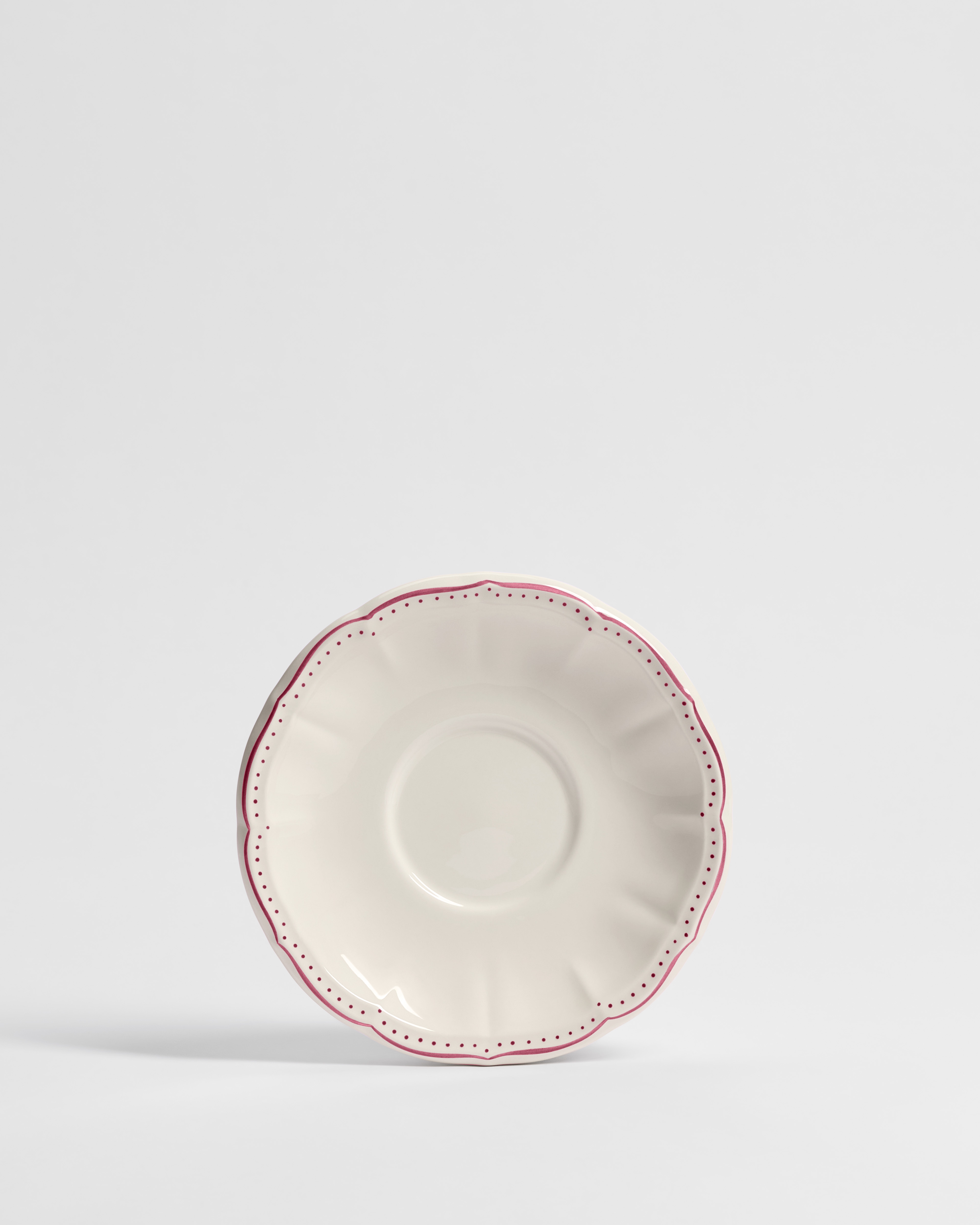 Plato para taza de desayuno Cerámica color crudo y rosa E01