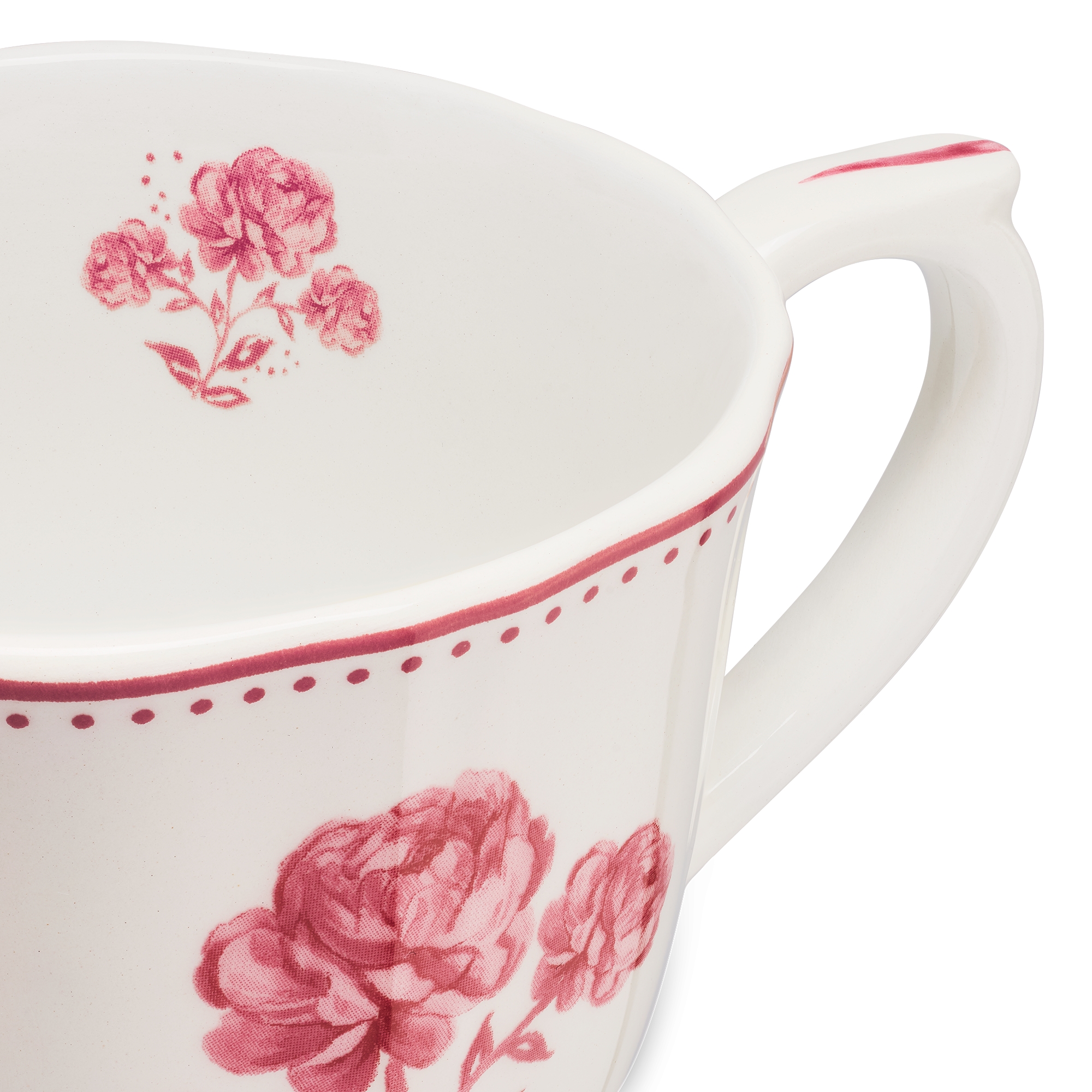 찻잔 장미 모티브 세라믹 E09