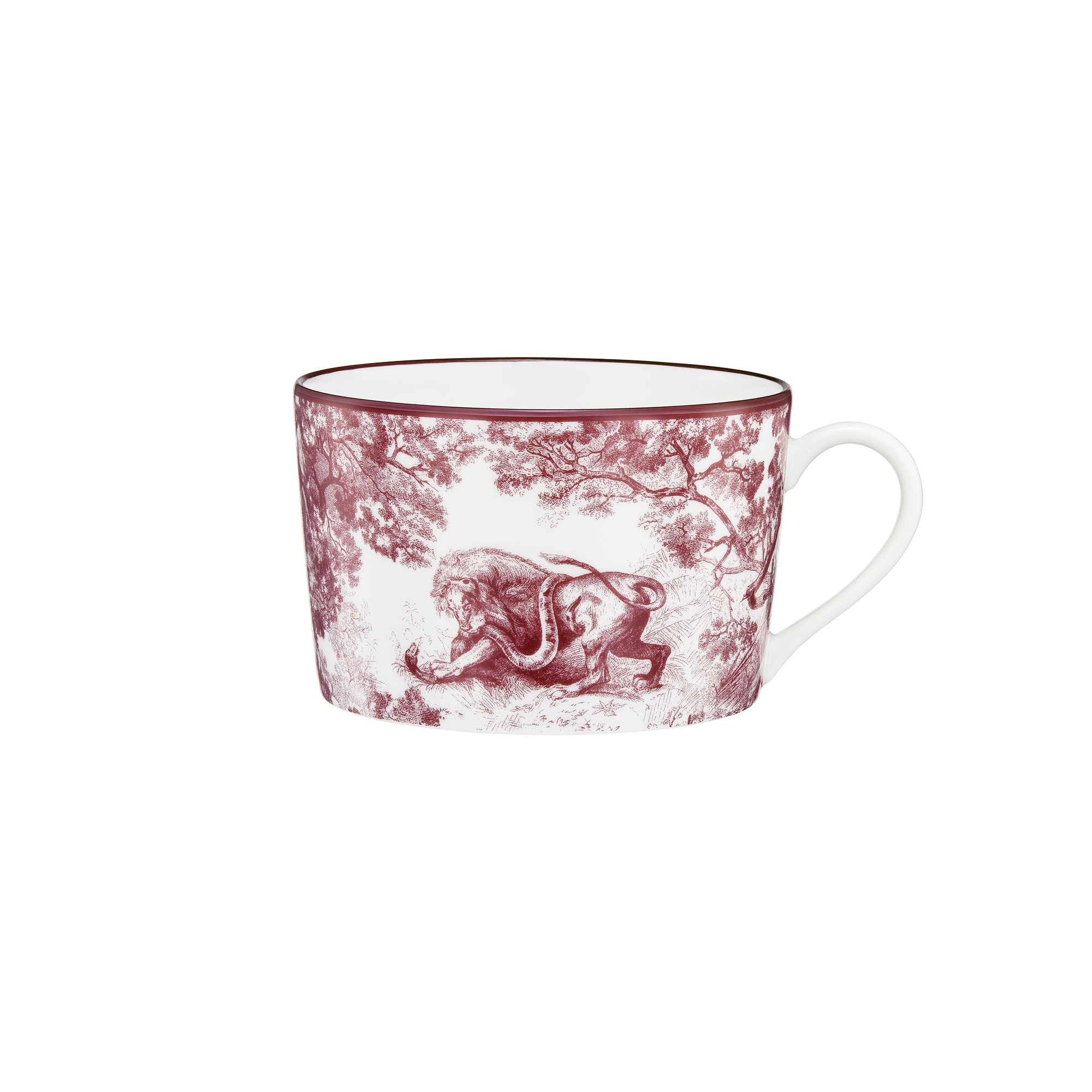  Toile de Jouy Tiger, Burgundy