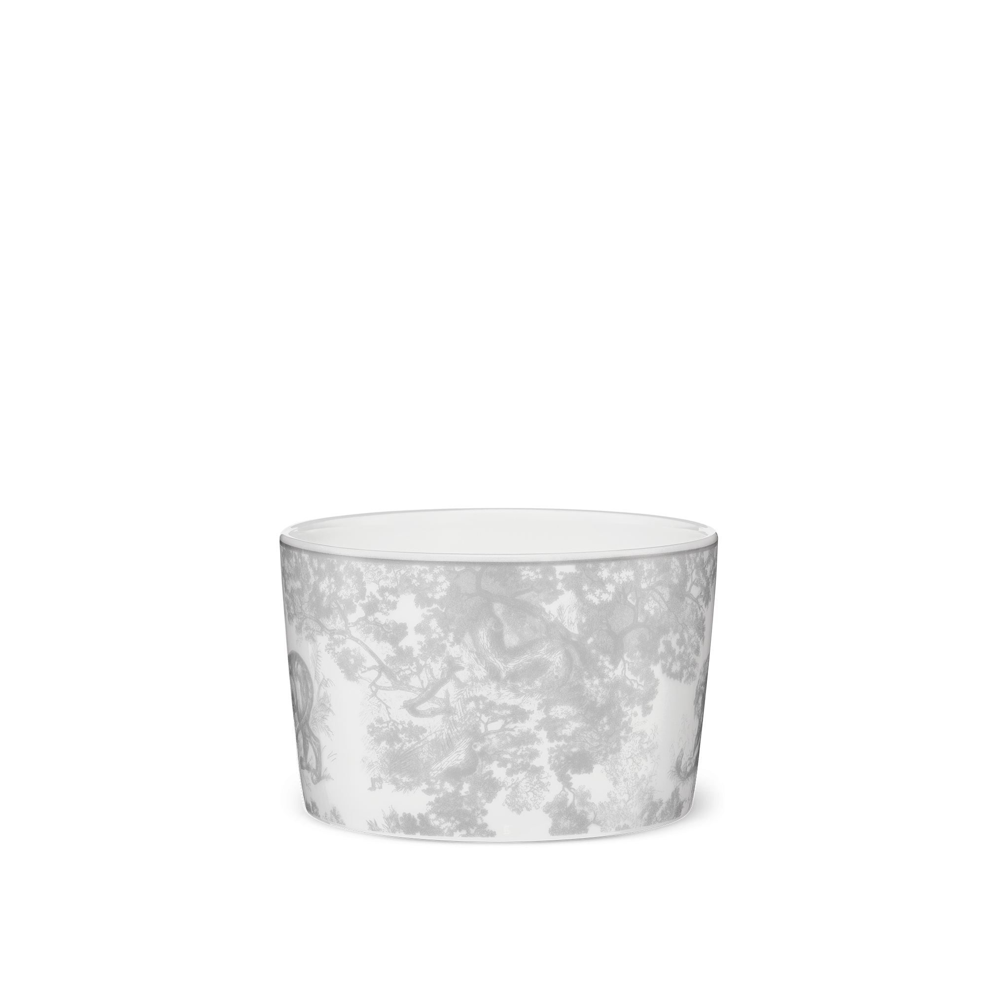 Breakfast Cup White and Gray Toile de Jouy E01