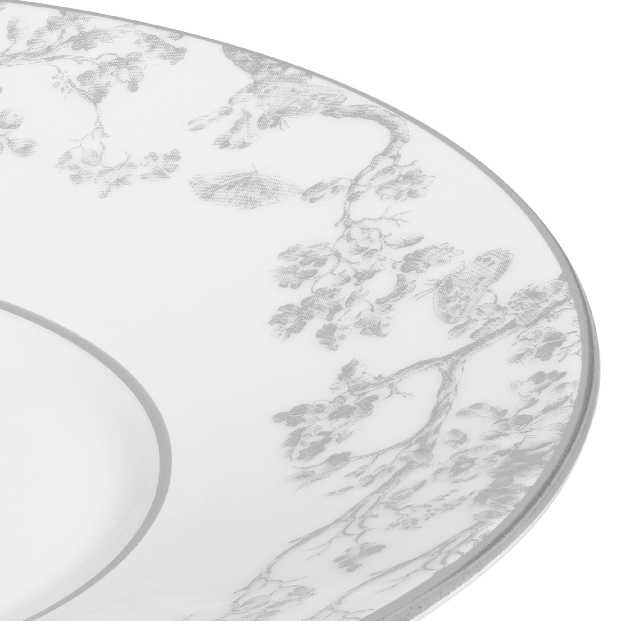 Soucoupe à café Toile de Jouy, gris E09