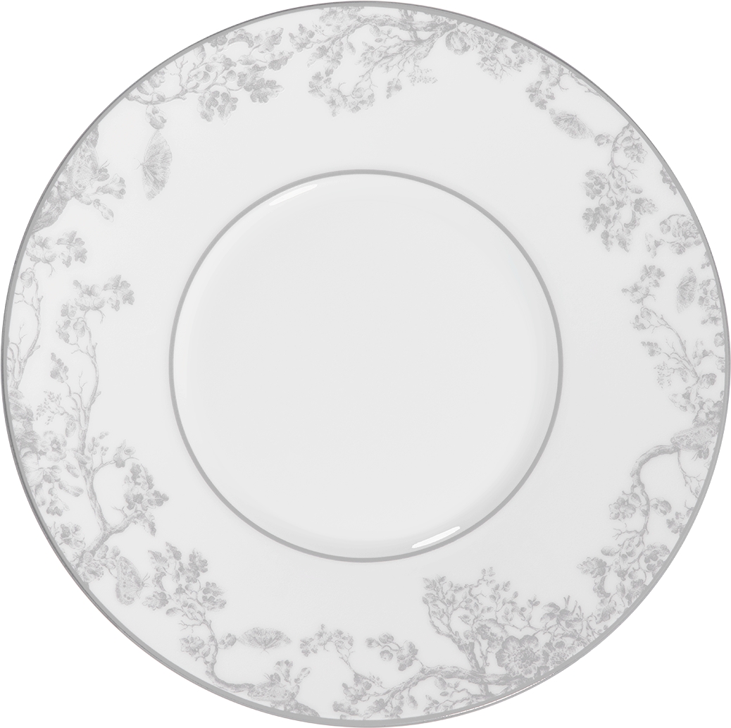 Teacup Saucer Gray Toile de Jouy
