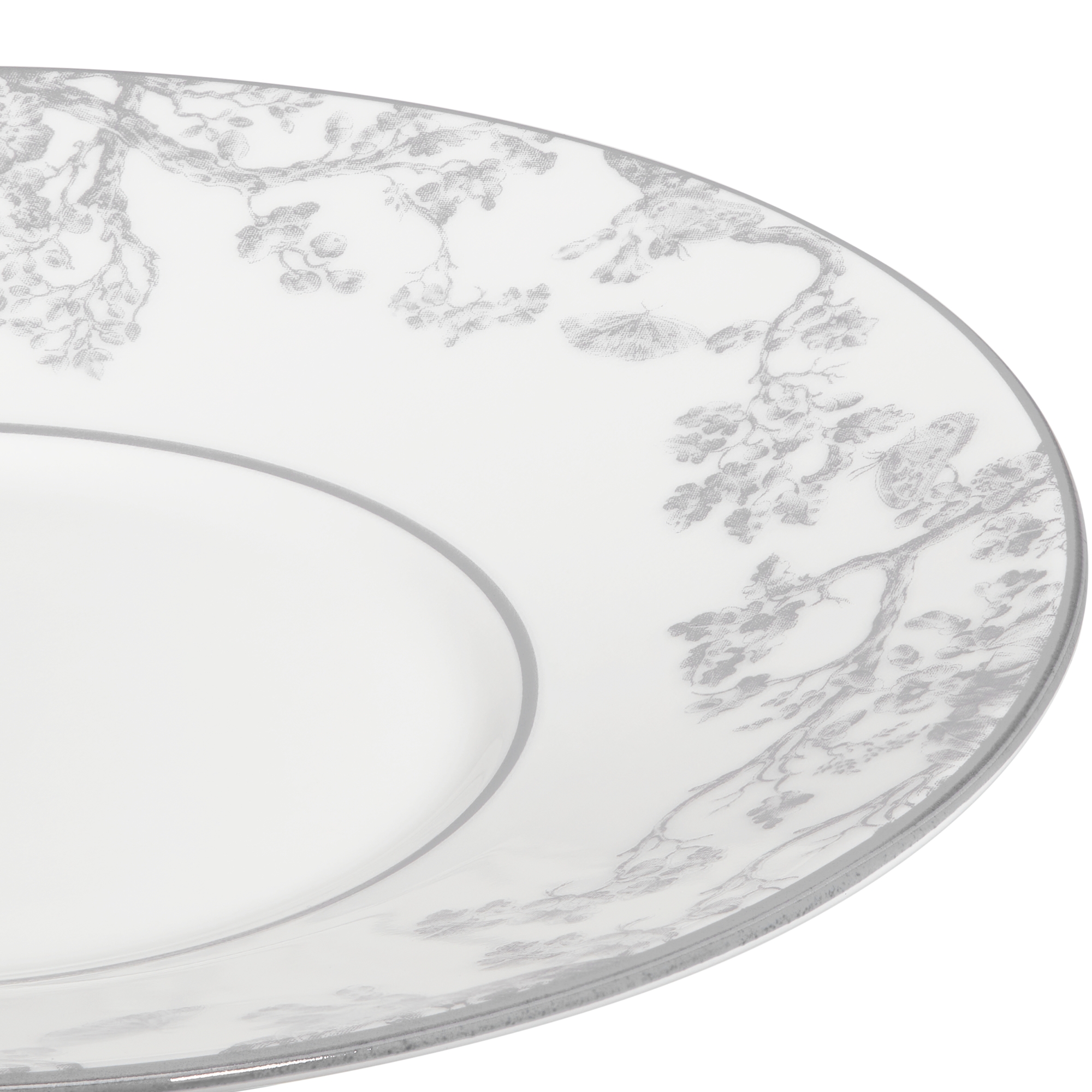 Teeuntertasse Toile de Jouy in Grau E09