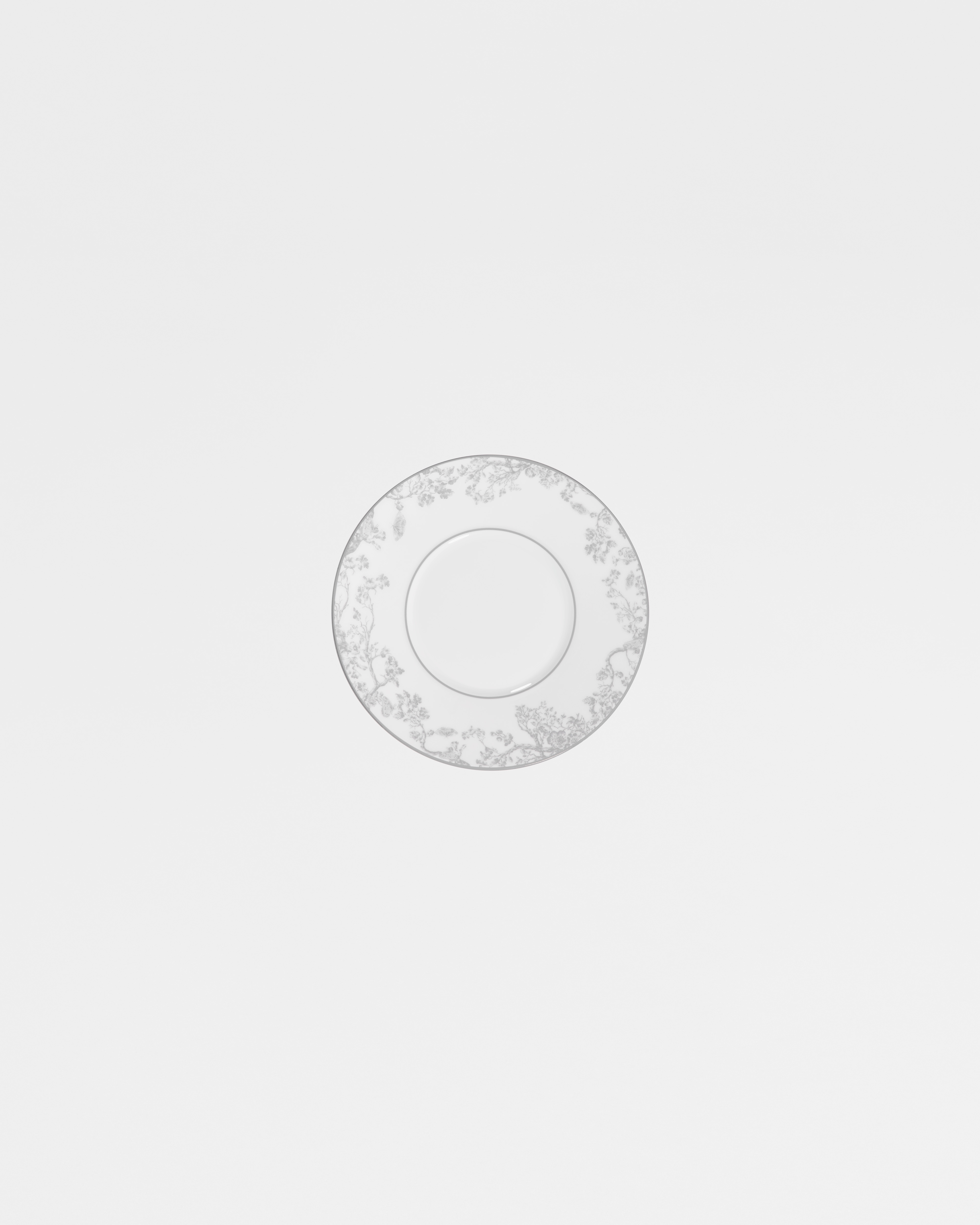 Teeuntertasse Toile de Jouy in Grau E01
