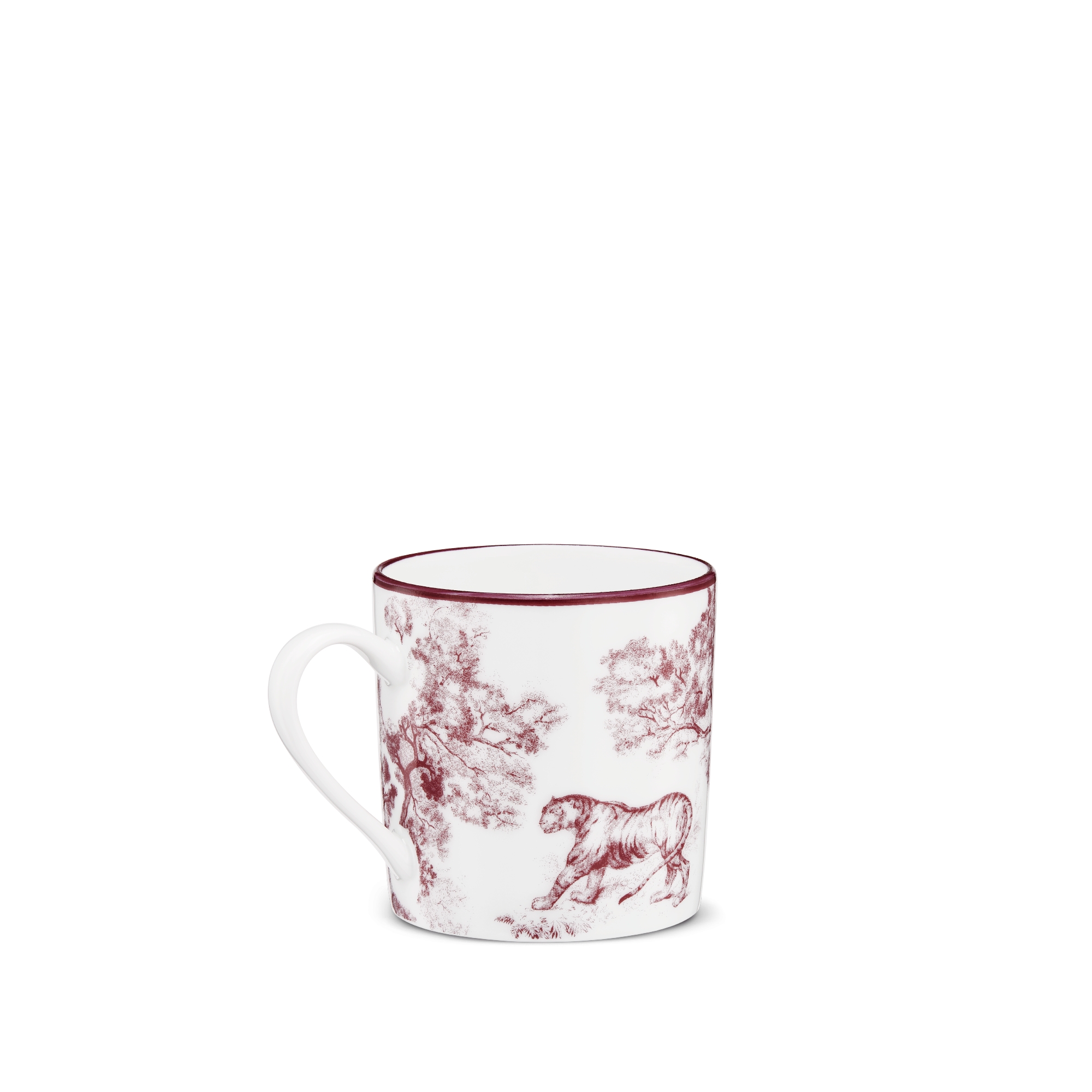 Kaffeetasse Toile de Jouy Tiger in Bordeaux E05