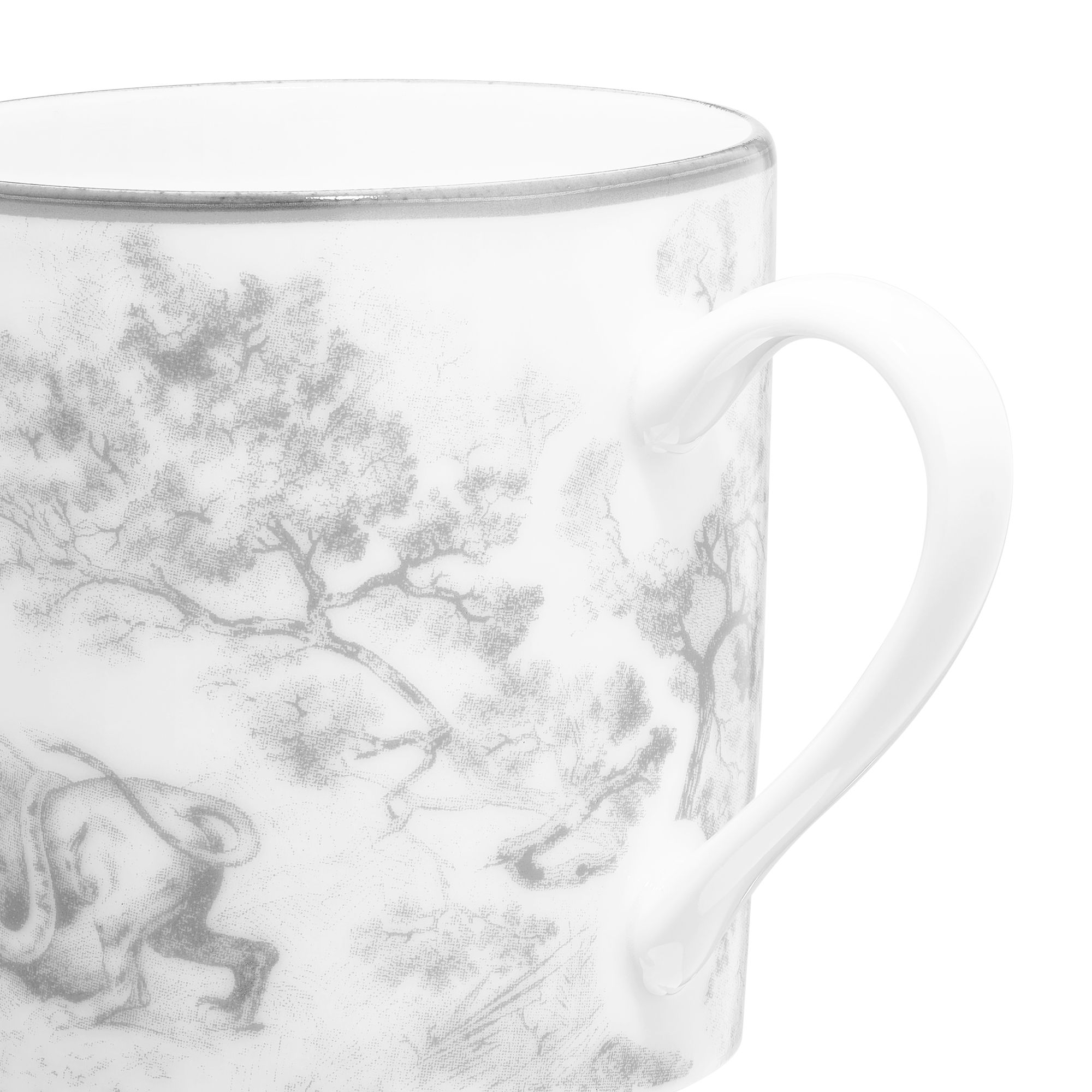 Kaffeetasse Toile de Jouy in Grau E09
