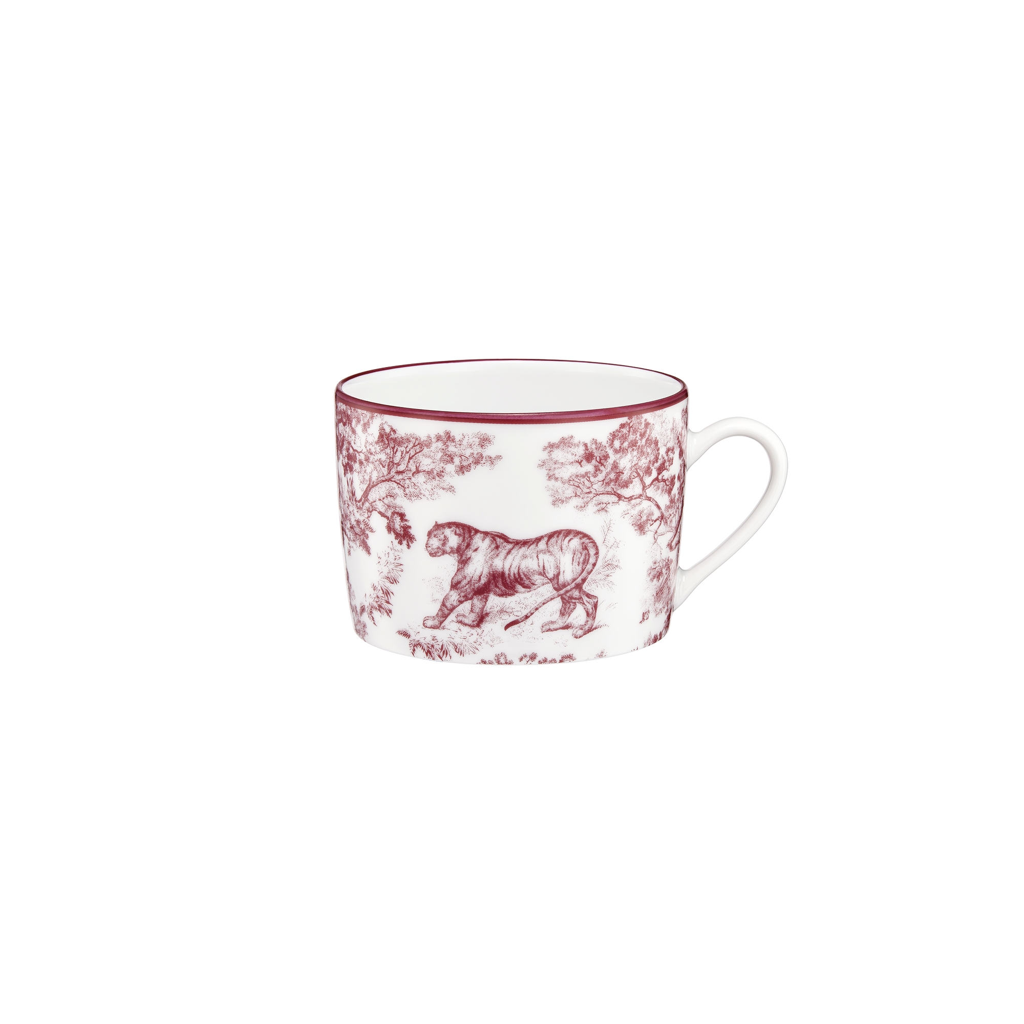  Toile de Jouy Tiger, Burgundy