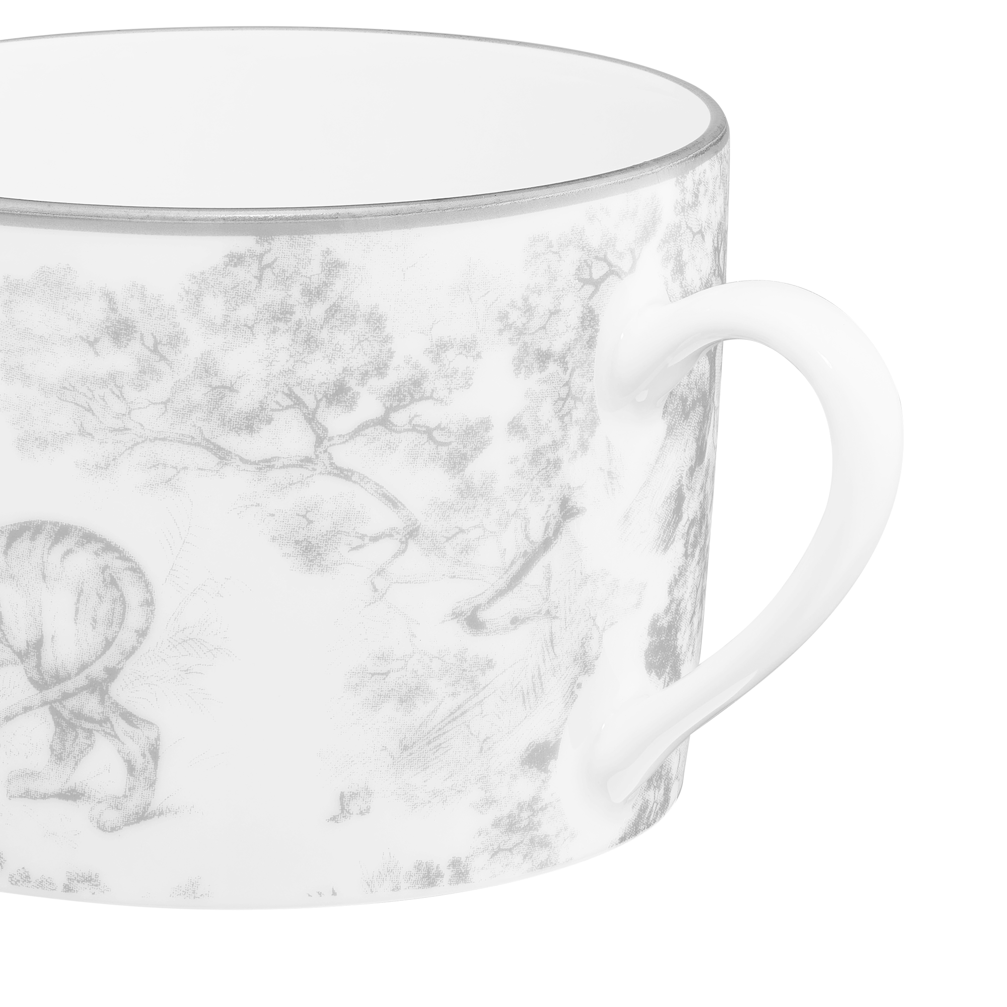Tasse à thé Toile de Jouy, gris E09