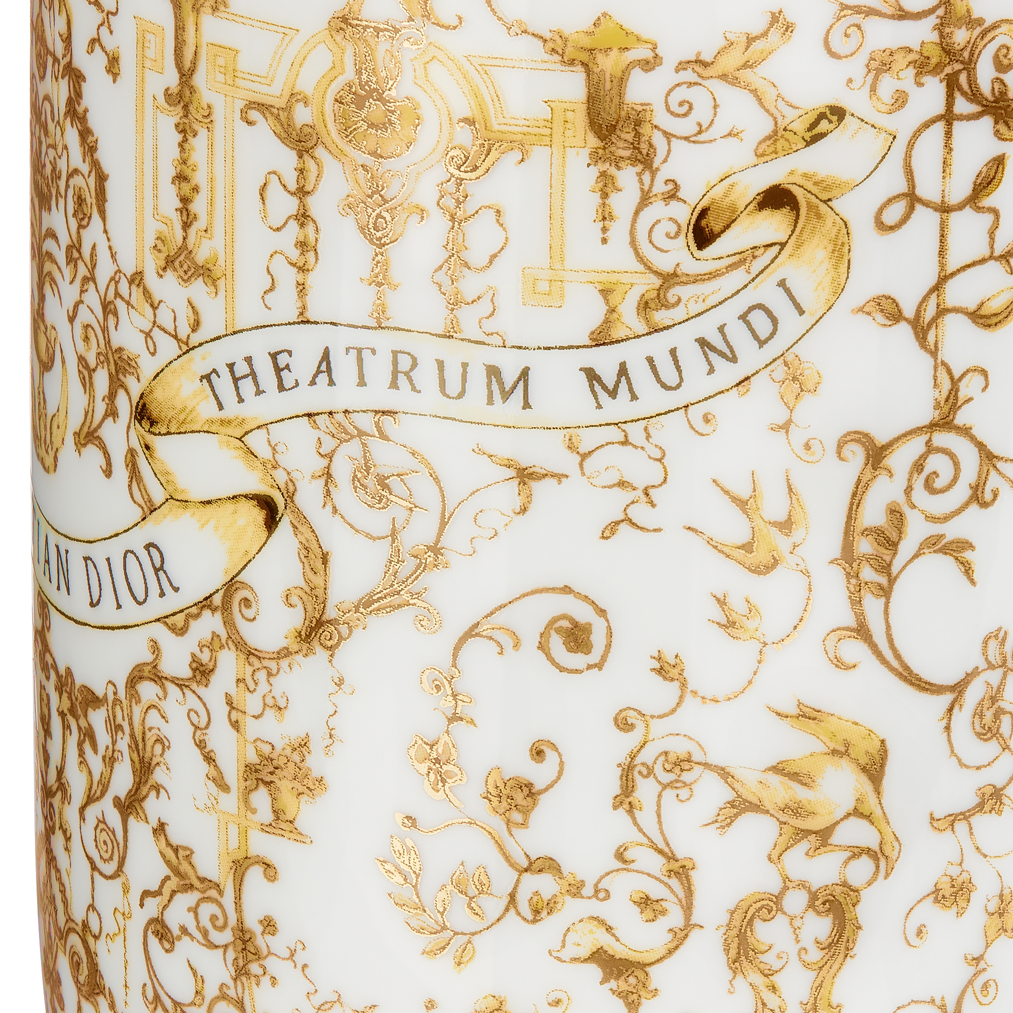 Set of Two Mugs White Porcelain with 24-Carat Gold Dioresque Motif E10