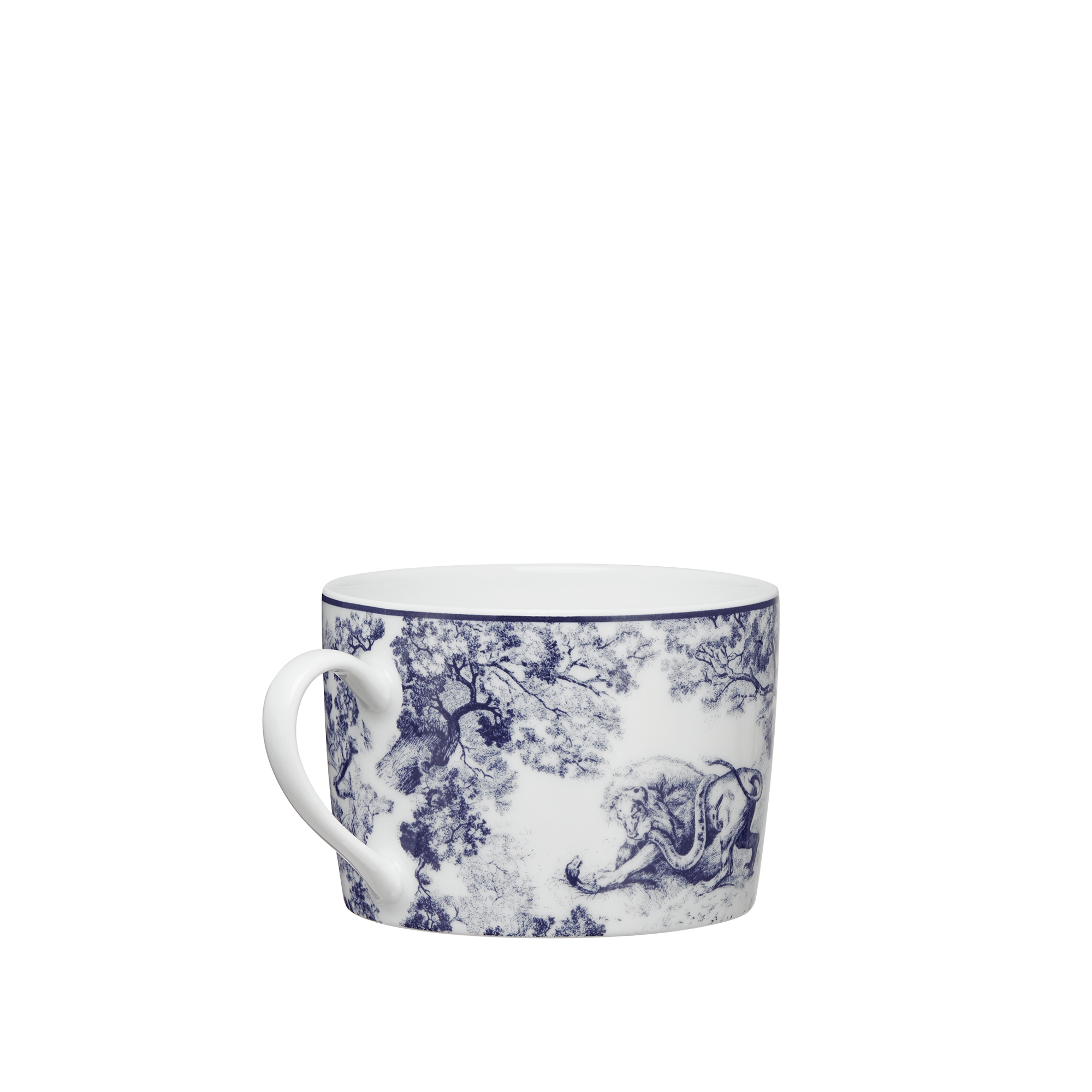 Taza de té Toile de Jouy azul E05