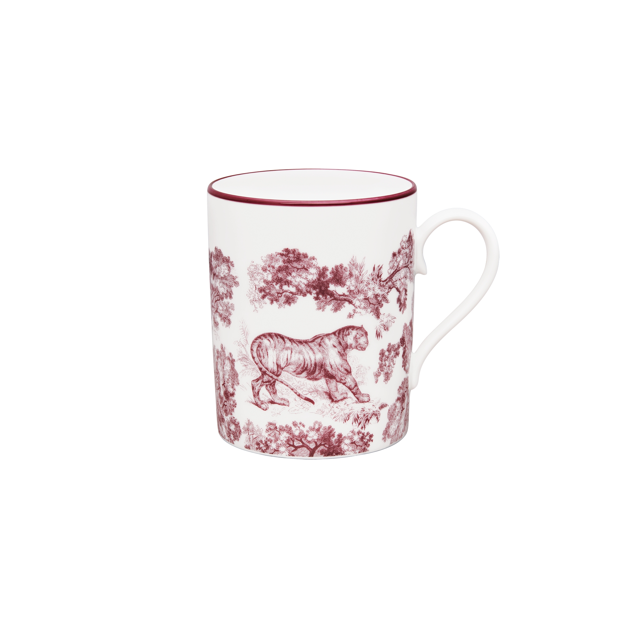  Toile de Jouy, Tiger, Burgundy