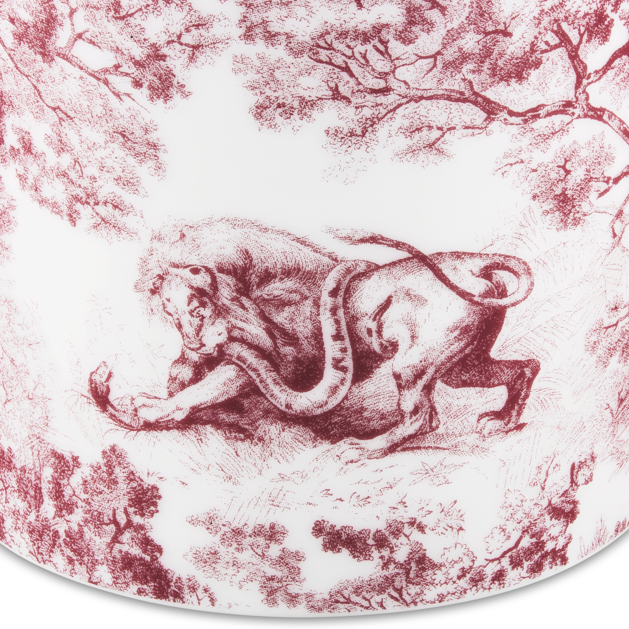 Mug Toile de Jouy, Tigre, bordeaux E09
