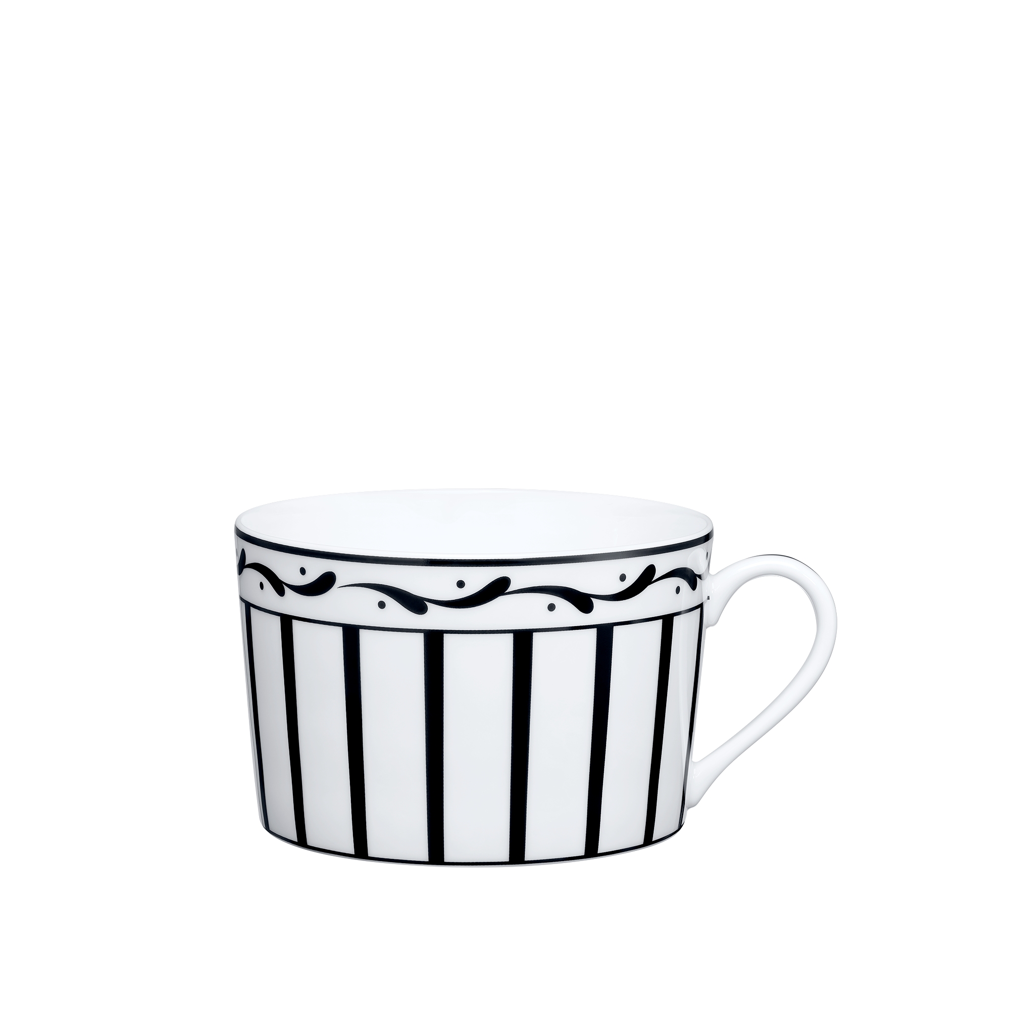 Breakfast Cup Monsieur Dior, White and Black E01