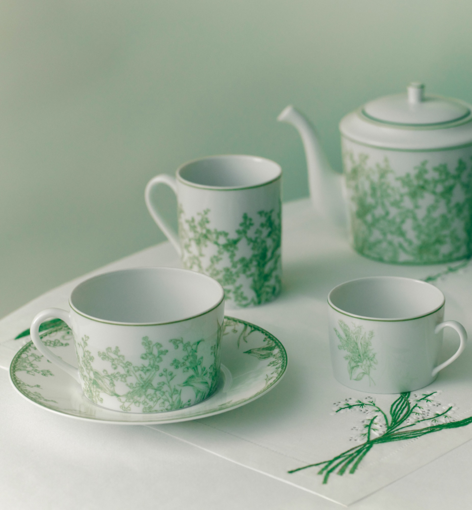 Theekopje Lily of the Valley, groen E12