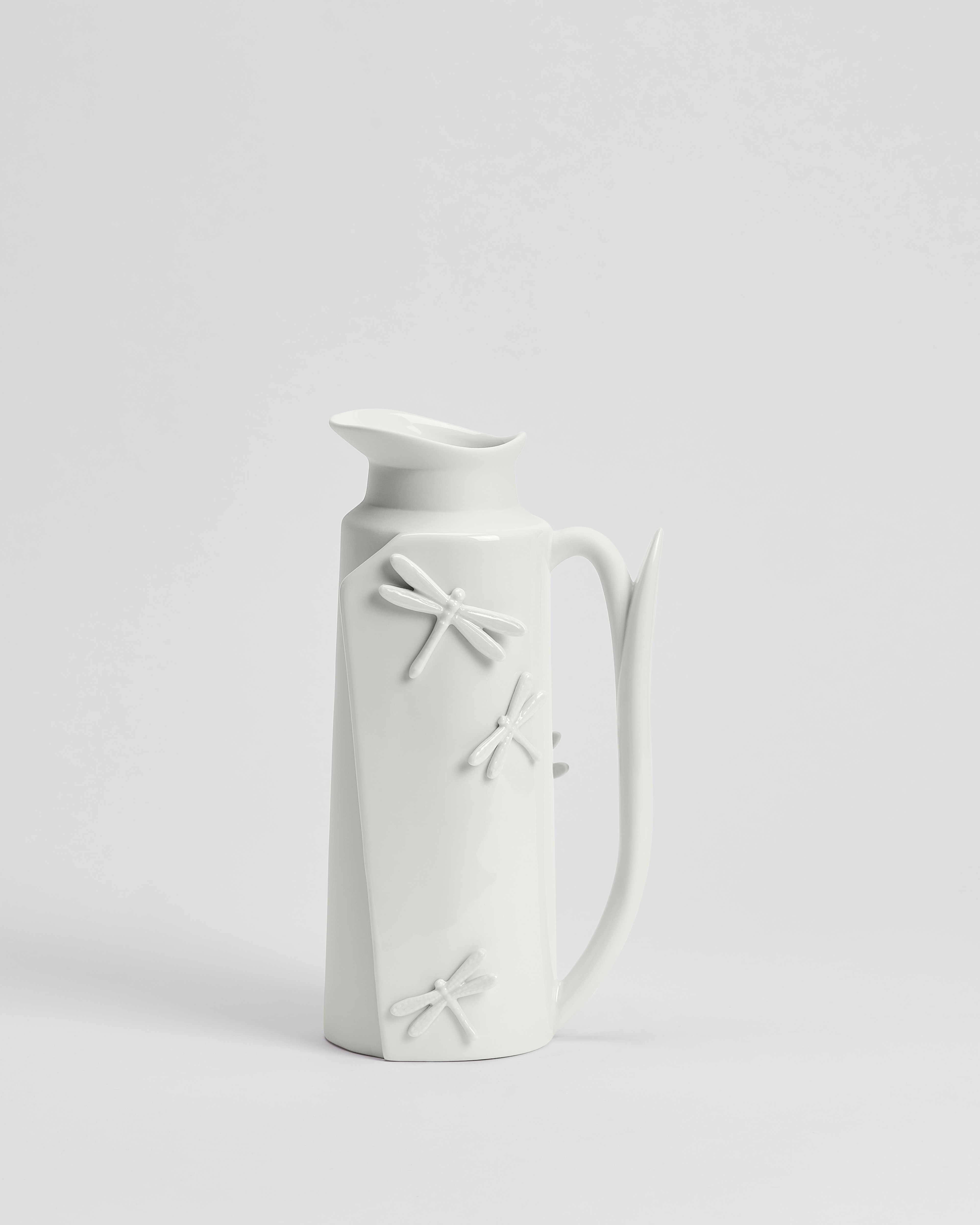 Carafe White Porcelain with Dragonfly Motifs E03
