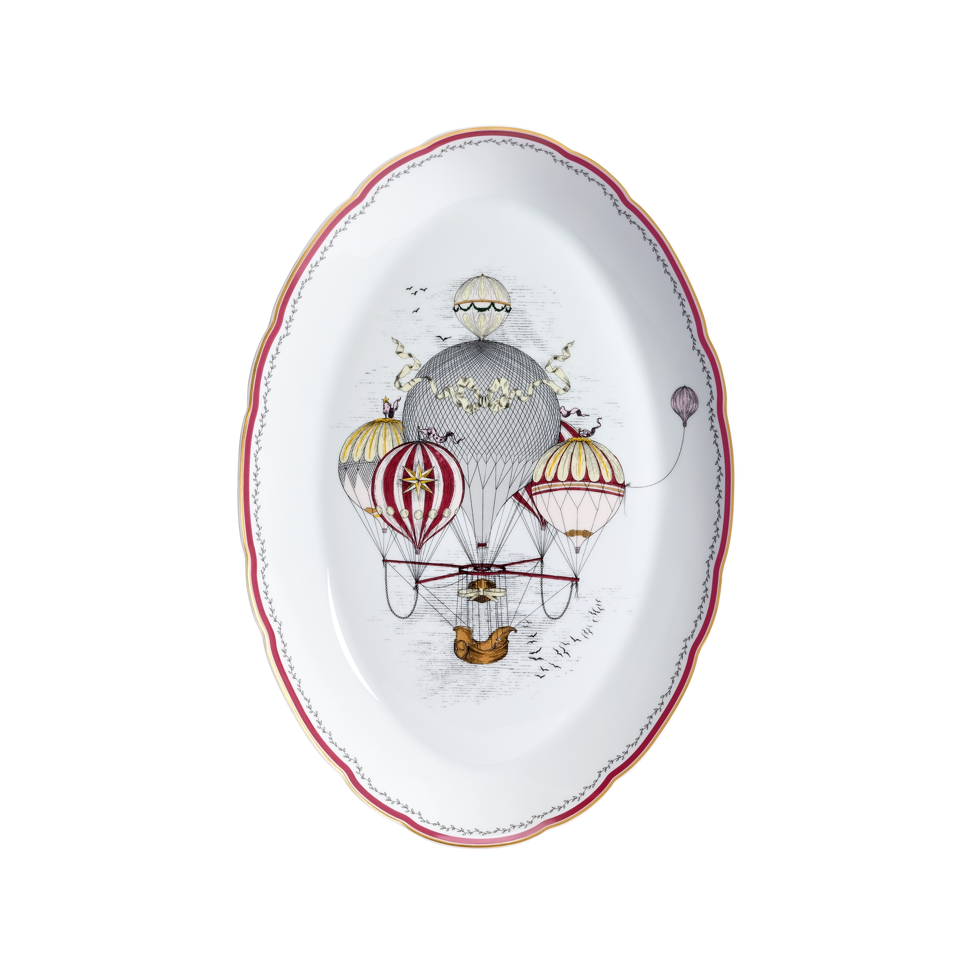 GOGO7188ディオールプレステージ Oval Platter White Limoges Porcelain with Multicolor La Grande