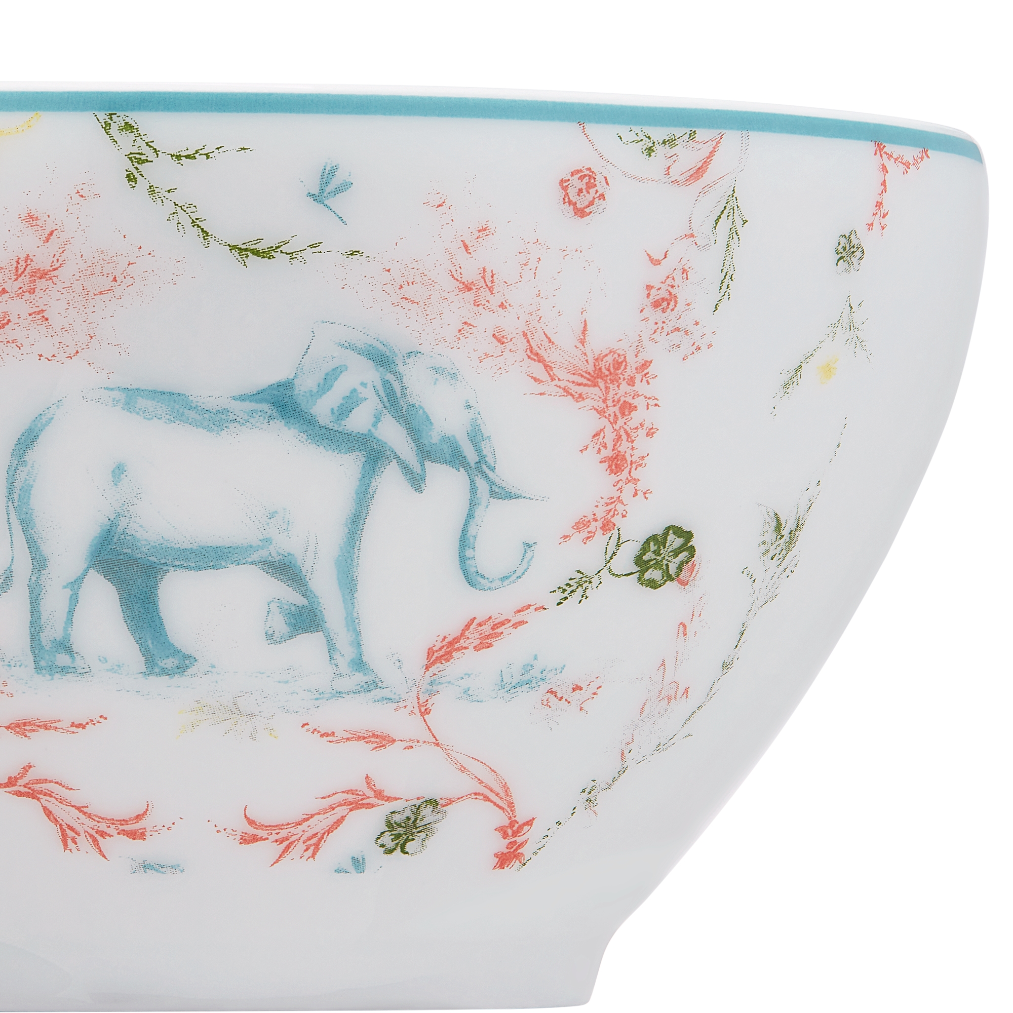 Set met kom en eetlepel Veelkleurig Toile de Jouy Innocence-motief E10