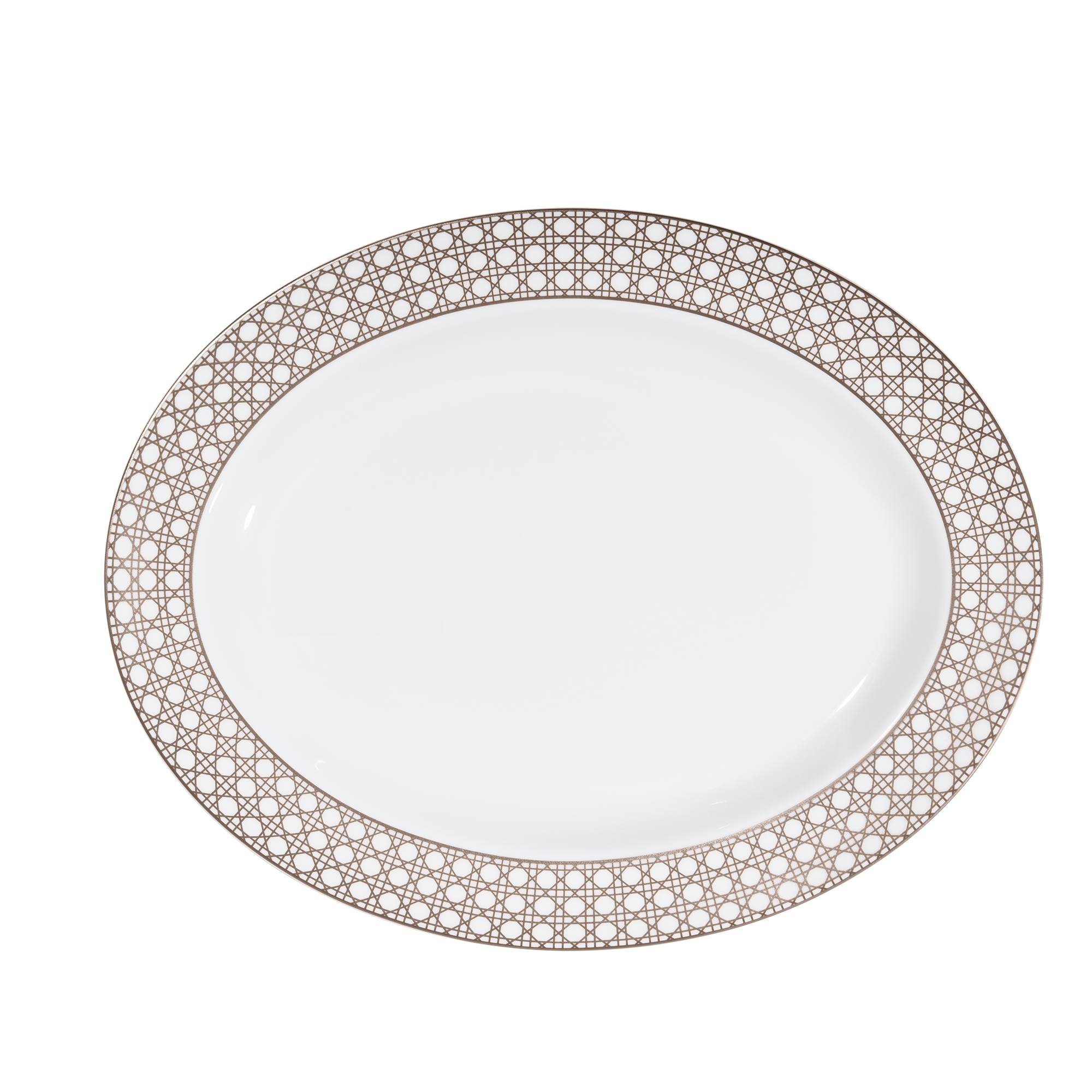 Oval Platter Platinum Cannage Montaigne E01
