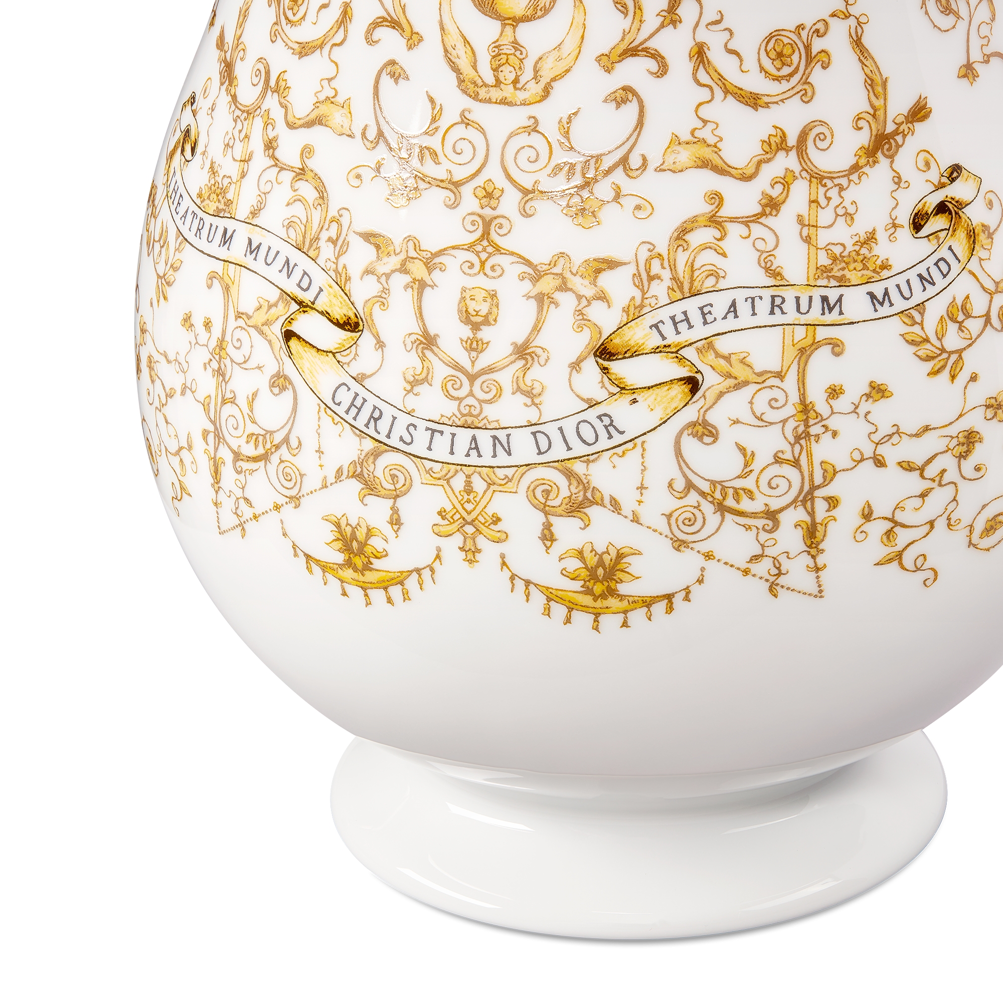 Carafe Porcelaine blanche à motif Dioresque or 24 carats E09