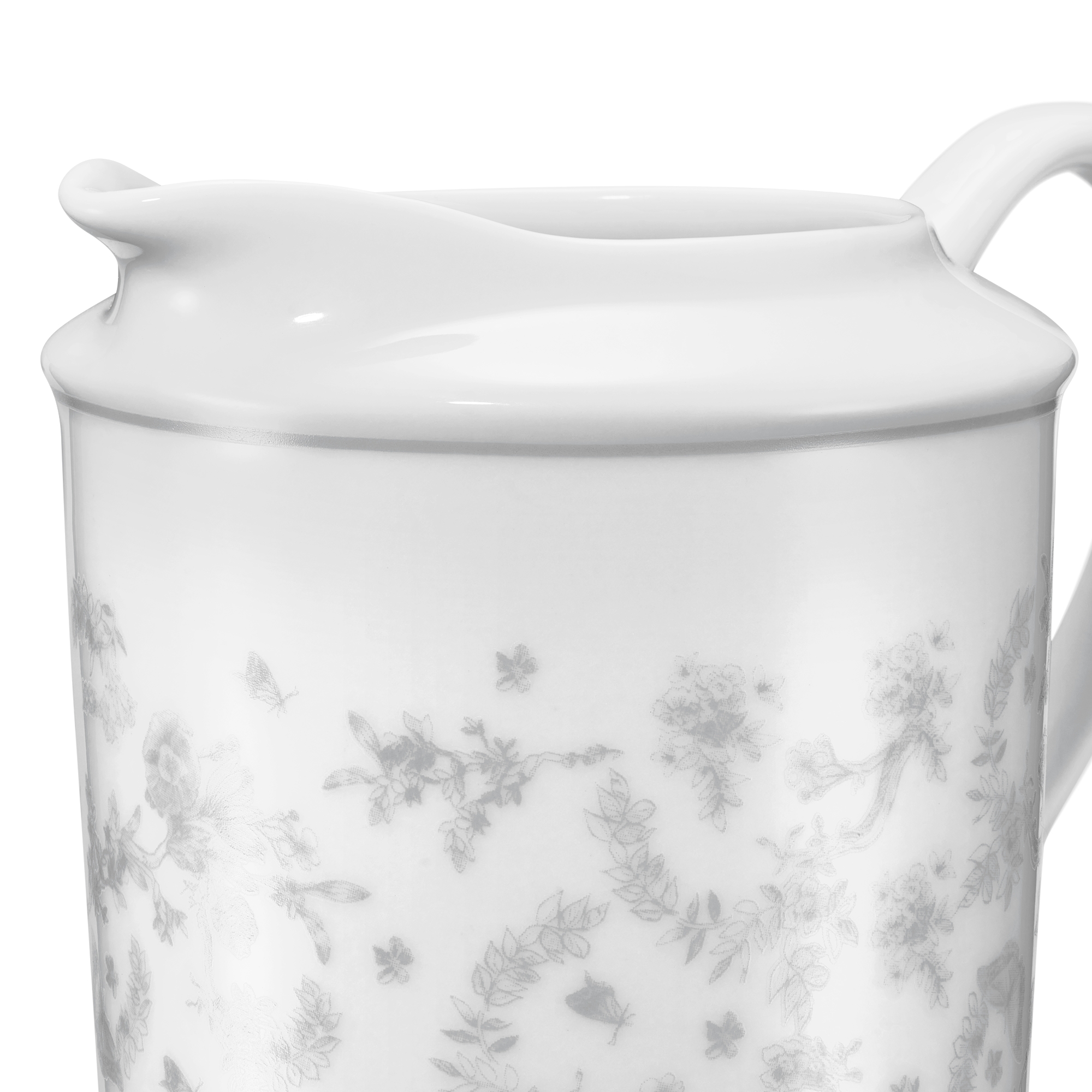 Großes Milchkännchen Toile de Jouy in Grau E09