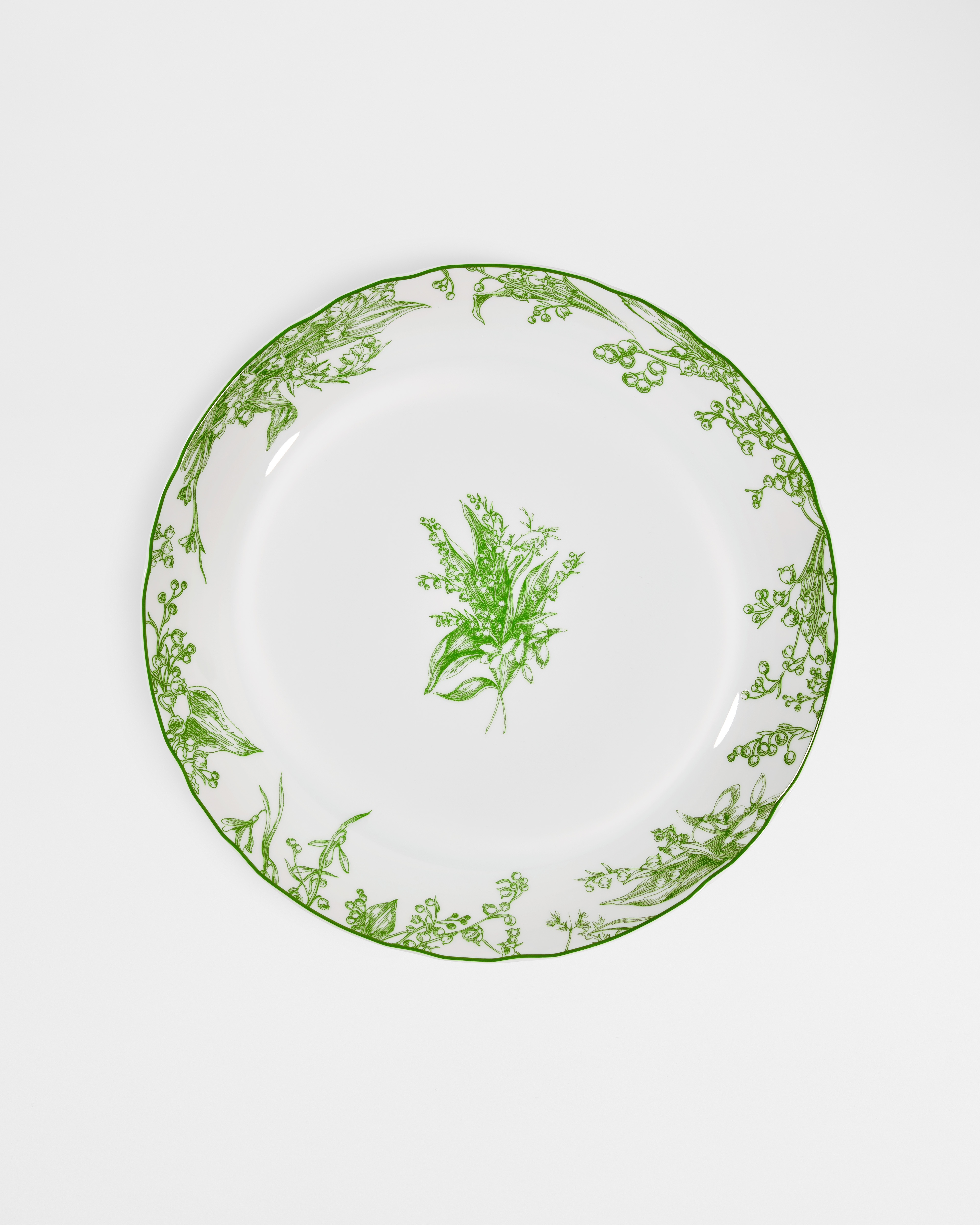 Piatto da portata rotondo Lily of the Valley, verde E01