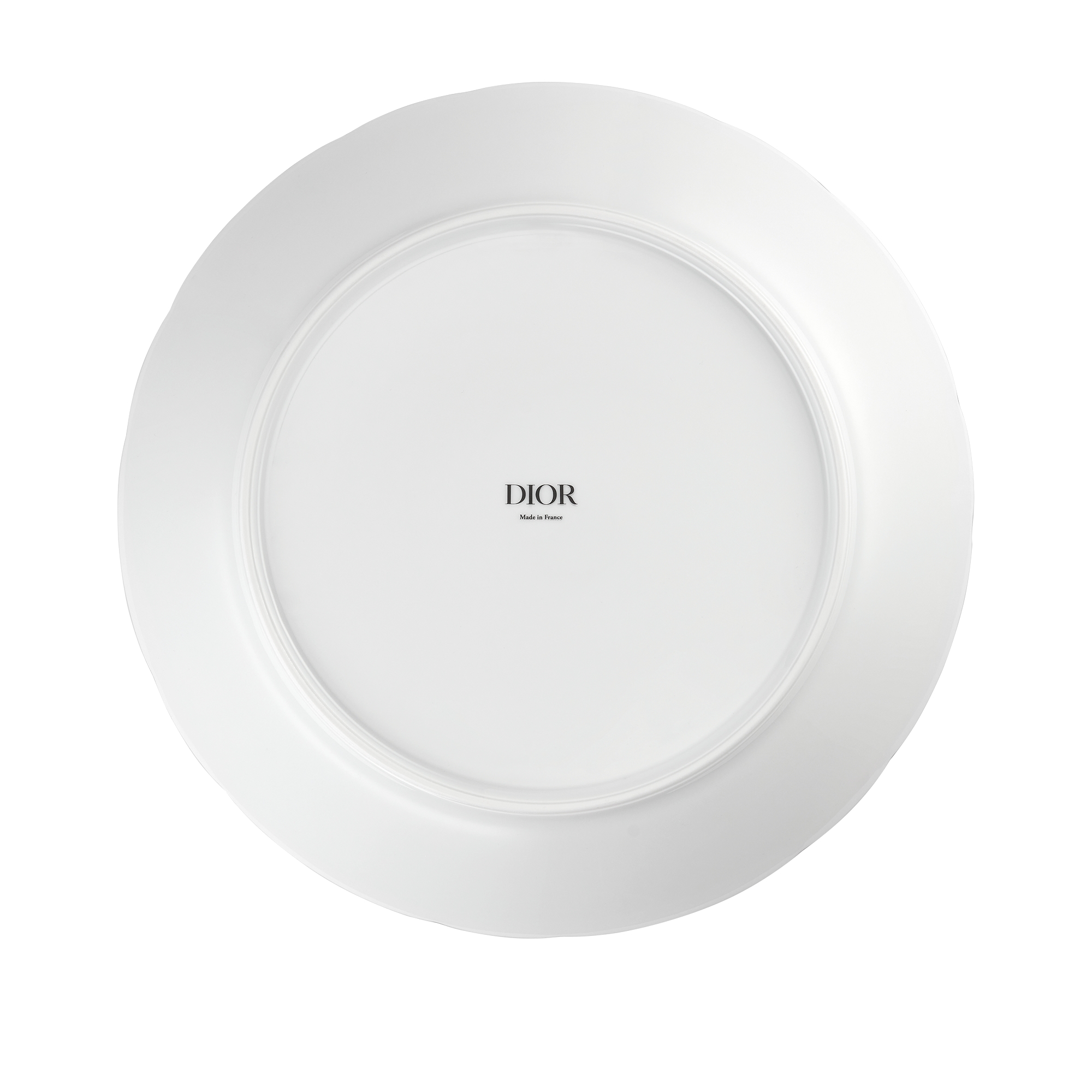 Deep Round Platter White and Gray Toile de Jouy E08