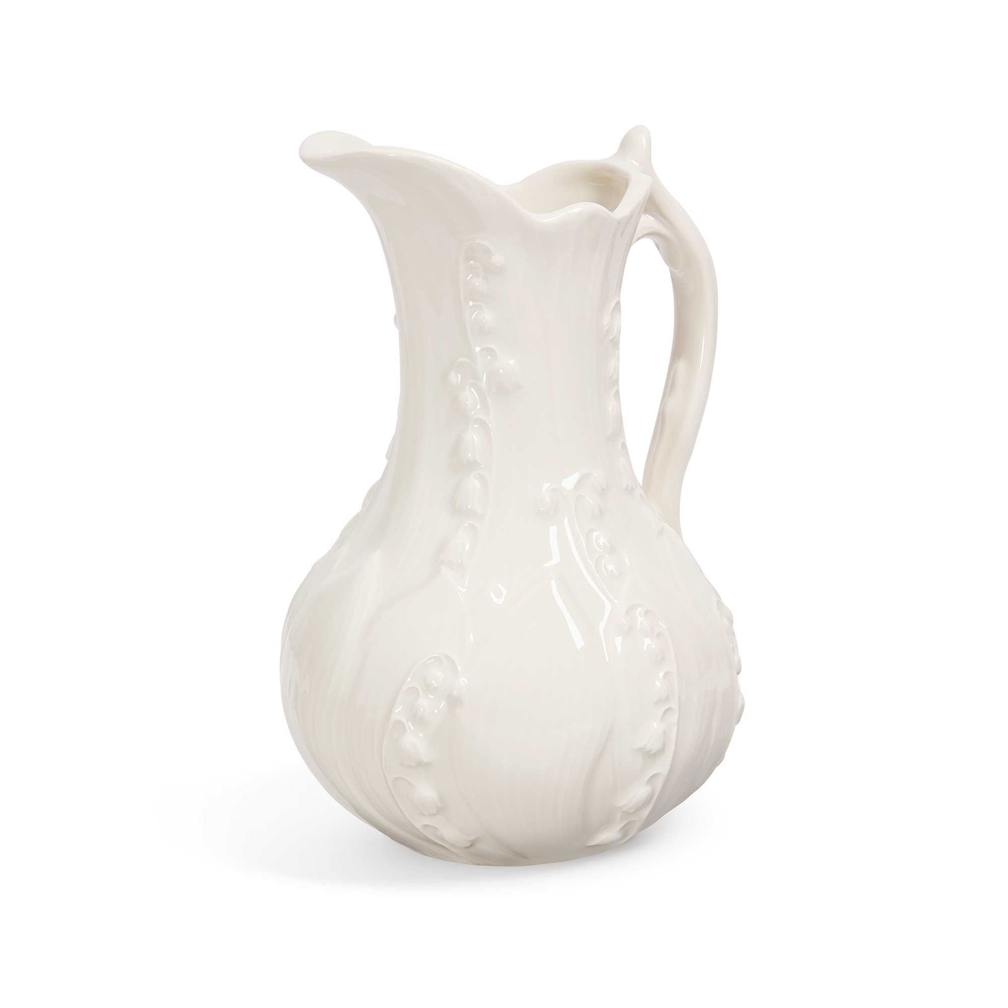 Jarra Cerámica blanca con motivo Lily Dior en relieve E03