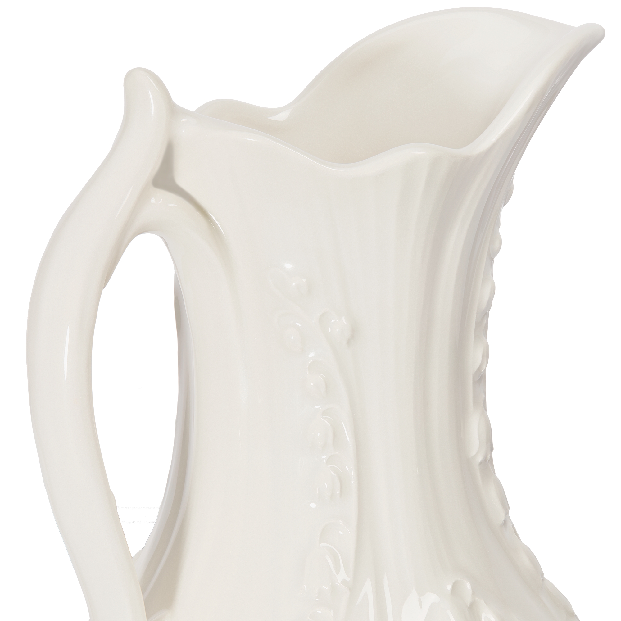 Jarra Cerámica blanca con motivo Lily Dior en relieve E09