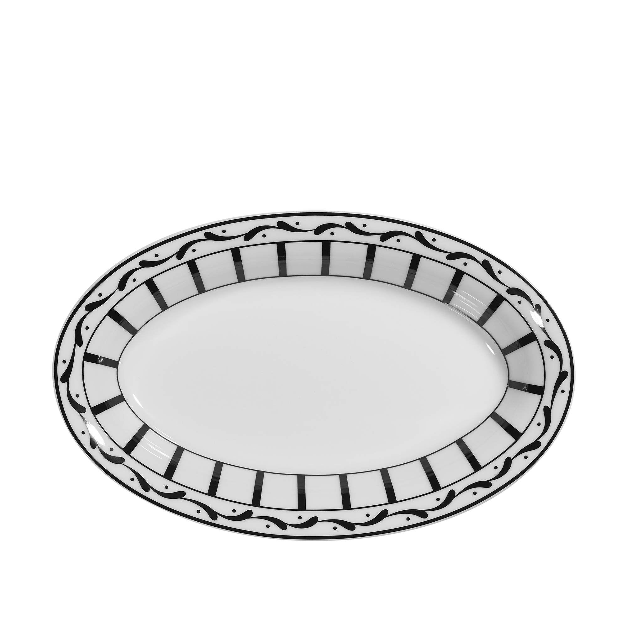 Piatto da antipasto Monsieur Dior bianco e nero | DIOR