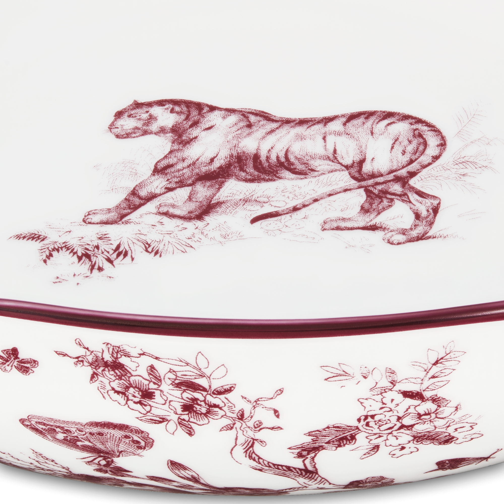 Salad Bowl Burgundy Toile de Jouy E09