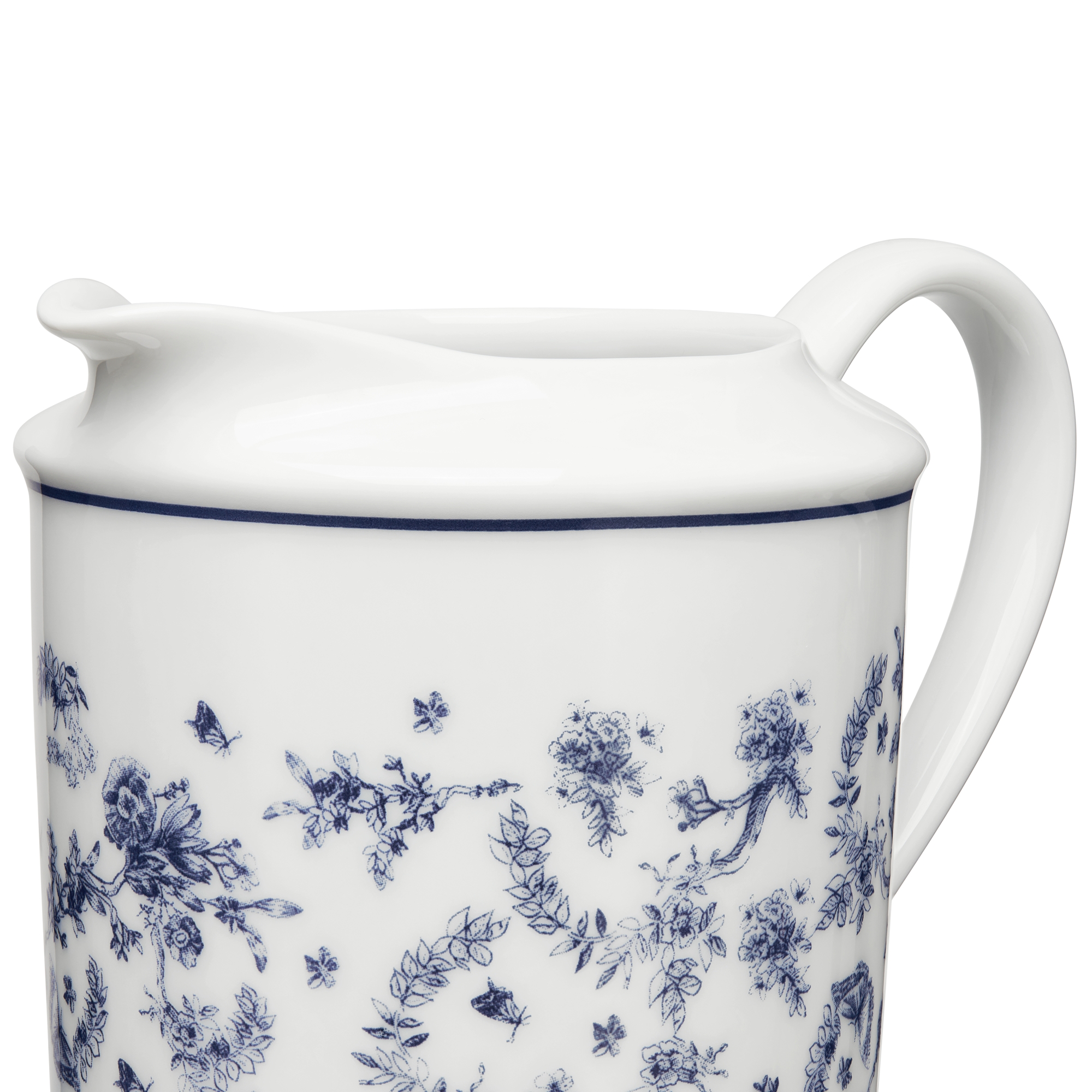 Großes Milchkännchen Toile de Jouy in Blau E09
