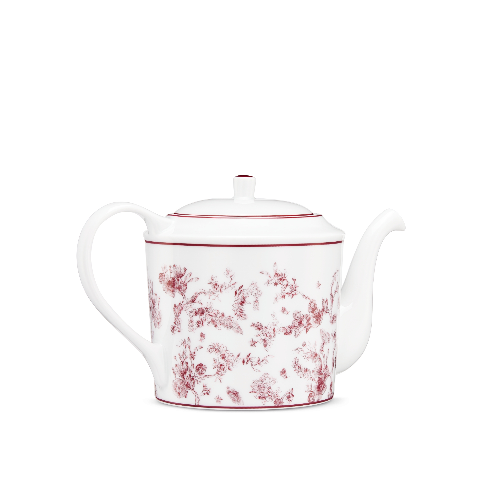 Teapot  Burgundy Toile de Jouy E05
