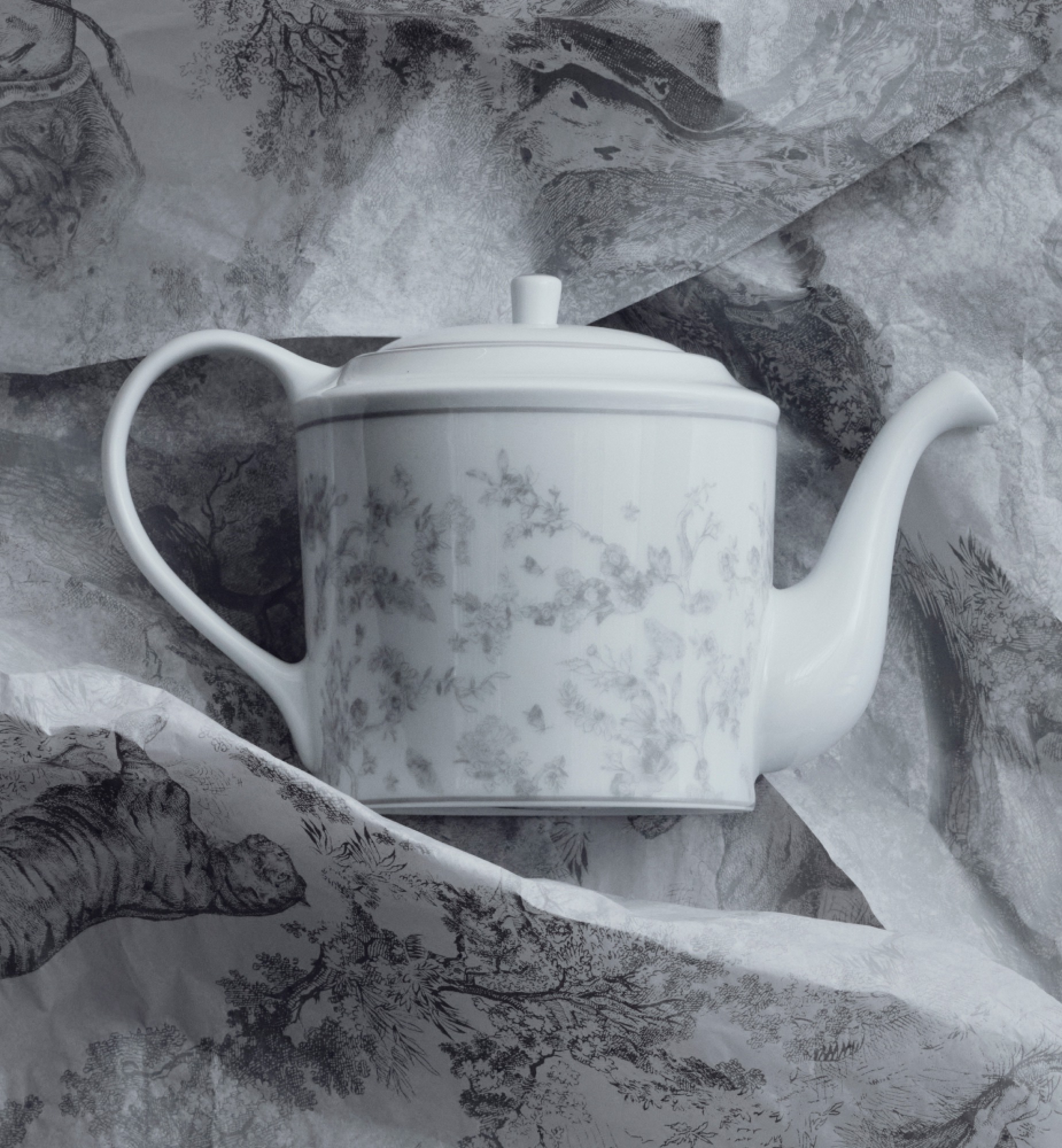Teapot Gray Toile de Jouy E12