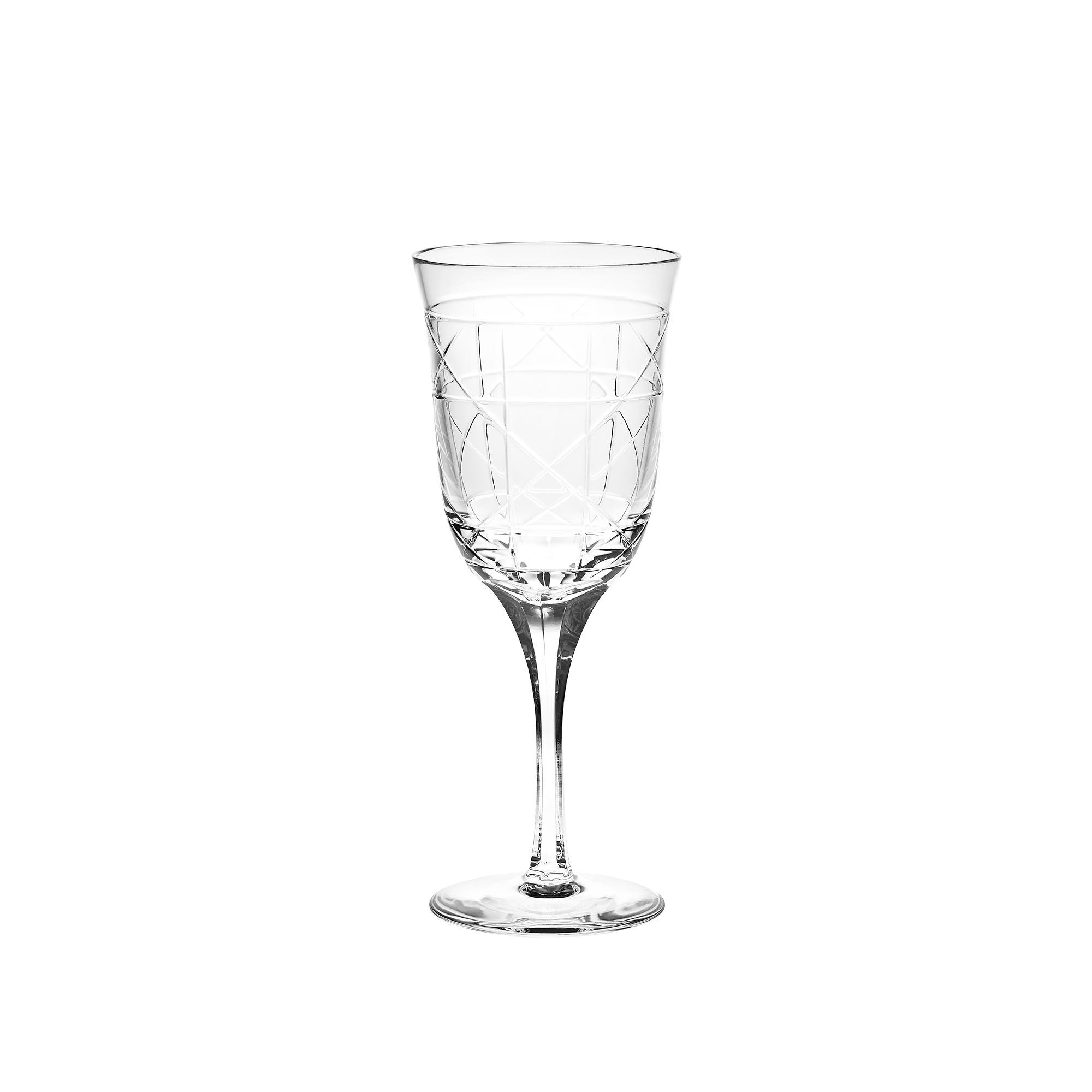 Water Glass Engraved Cannage Crystal E01
