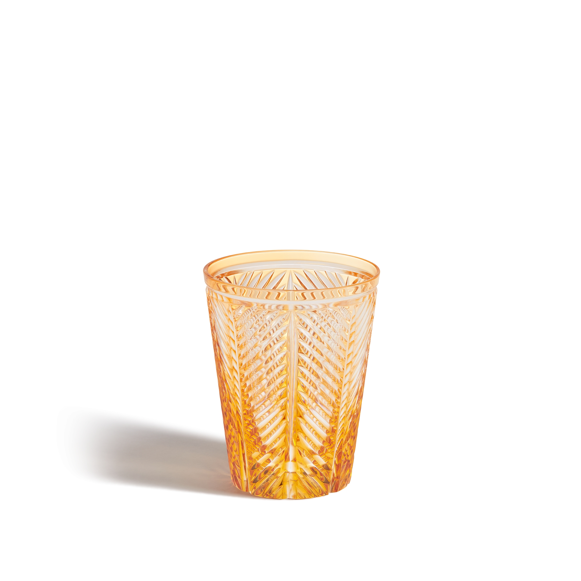 Water Glass Apricot Orange Crystal with Chevrons Motif | DIOR