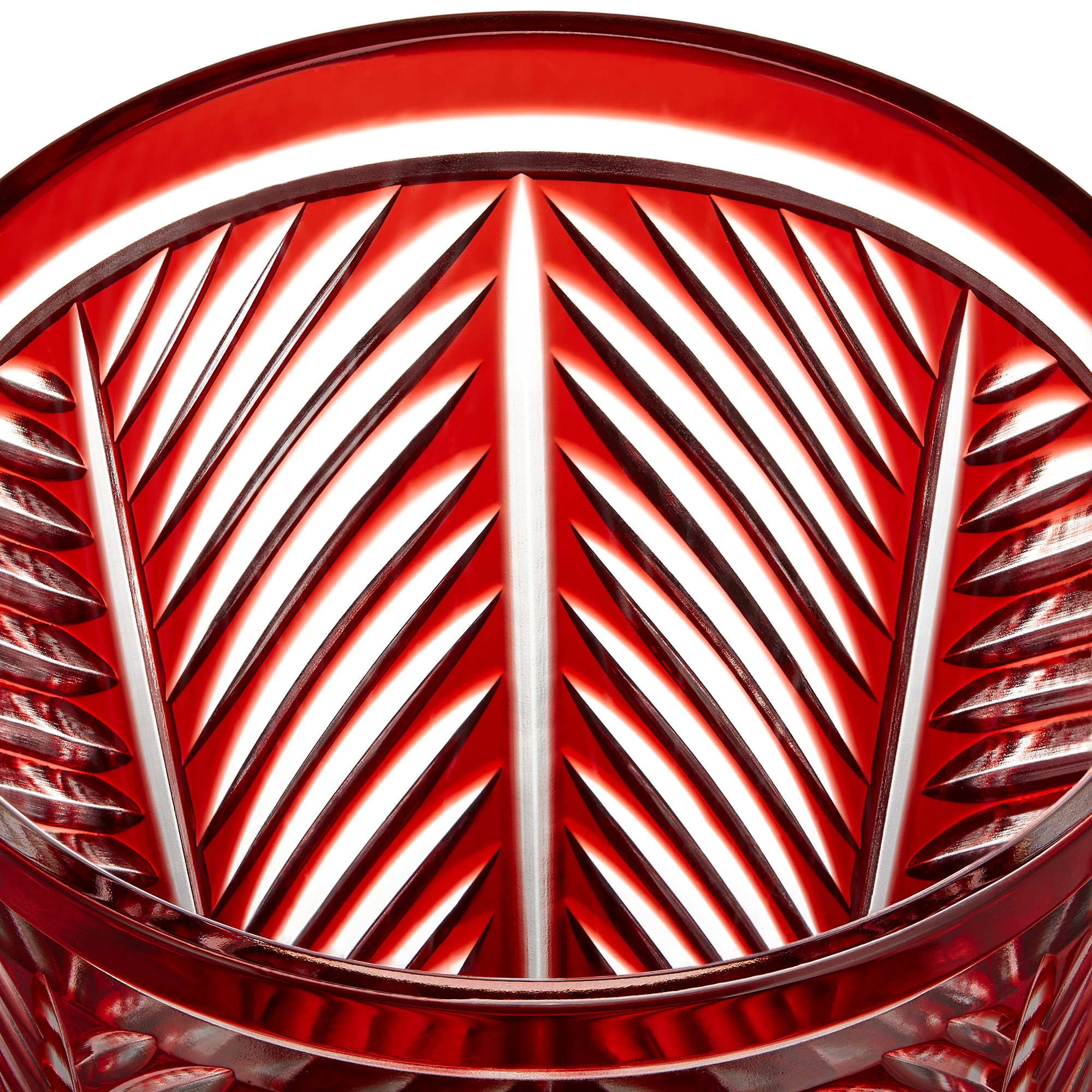 Water Glass Chevrons, Red E09