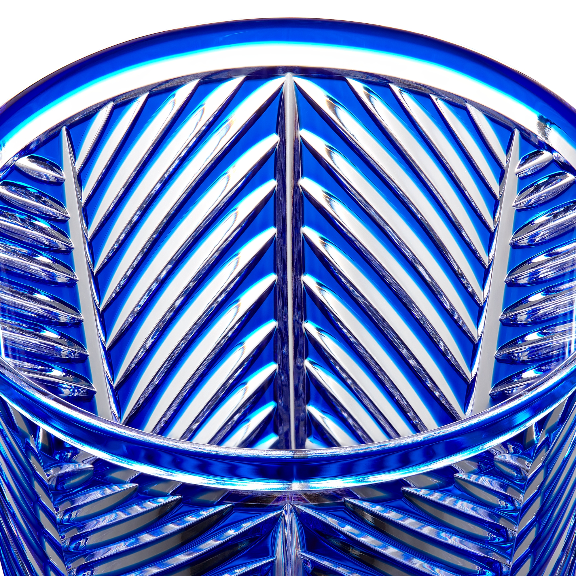 Verre à eau Chevrons, bleu E09