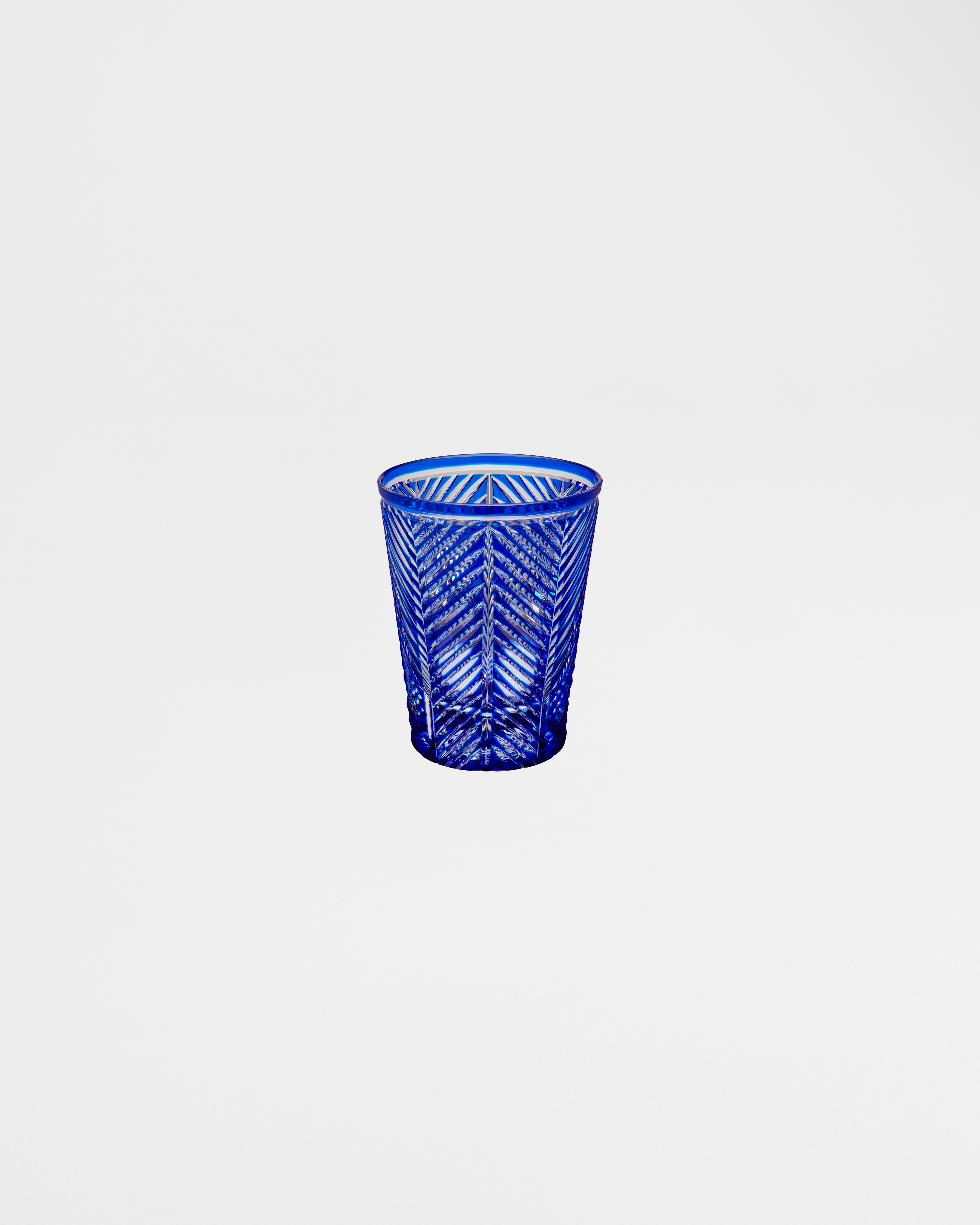 Water Glass Chevrons, Blue E01