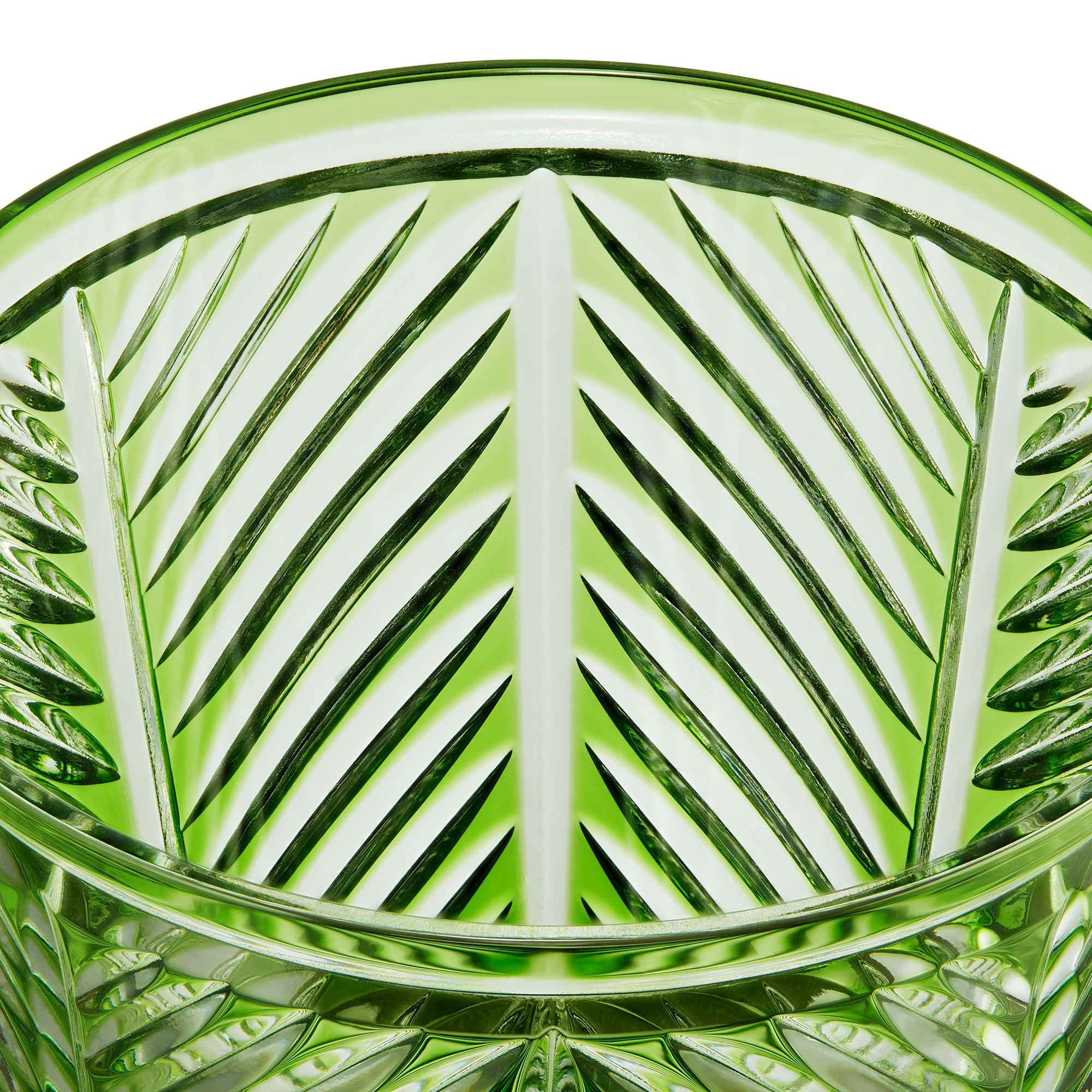 玻璃水杯 綠色人字紋 E09