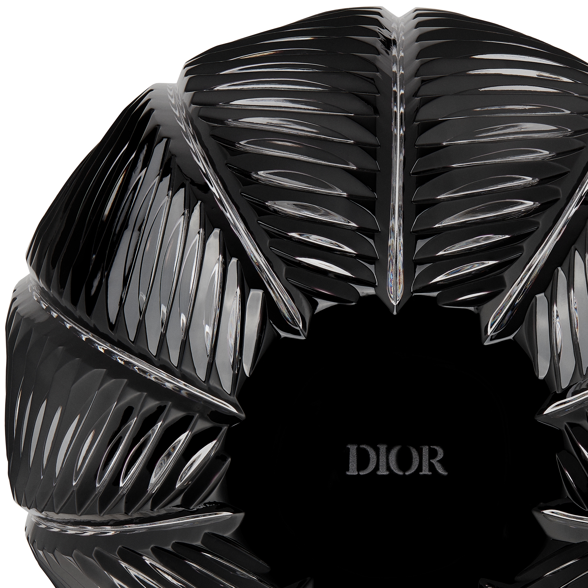 Round Vase Black Chevrons E10