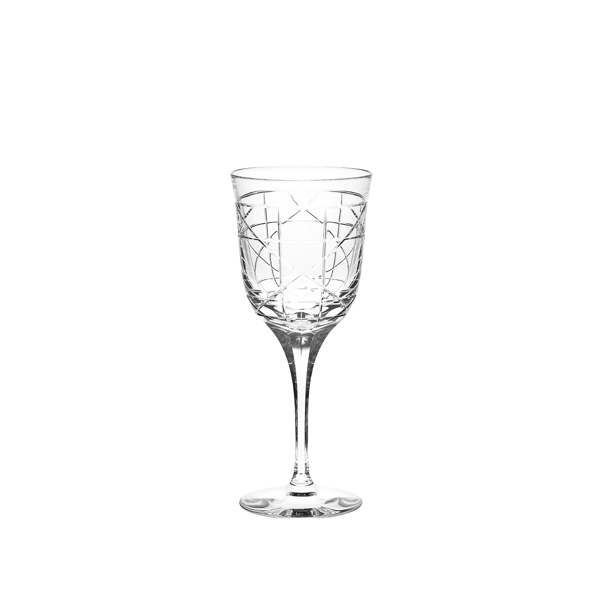 Wine Glass Engraved Cannage Crystal E01