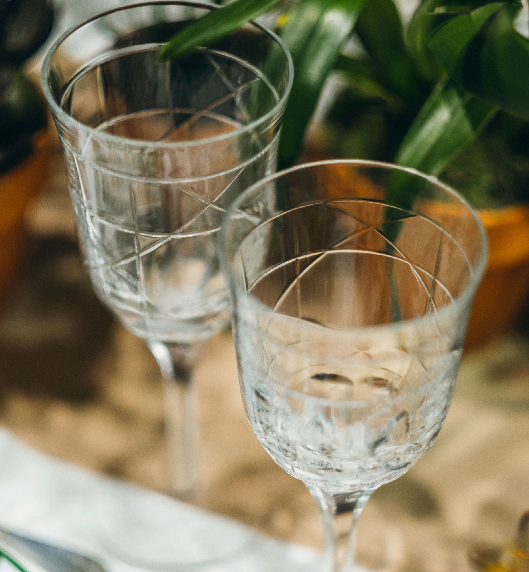 Wine Glass Engraved Cannage Crystal E11