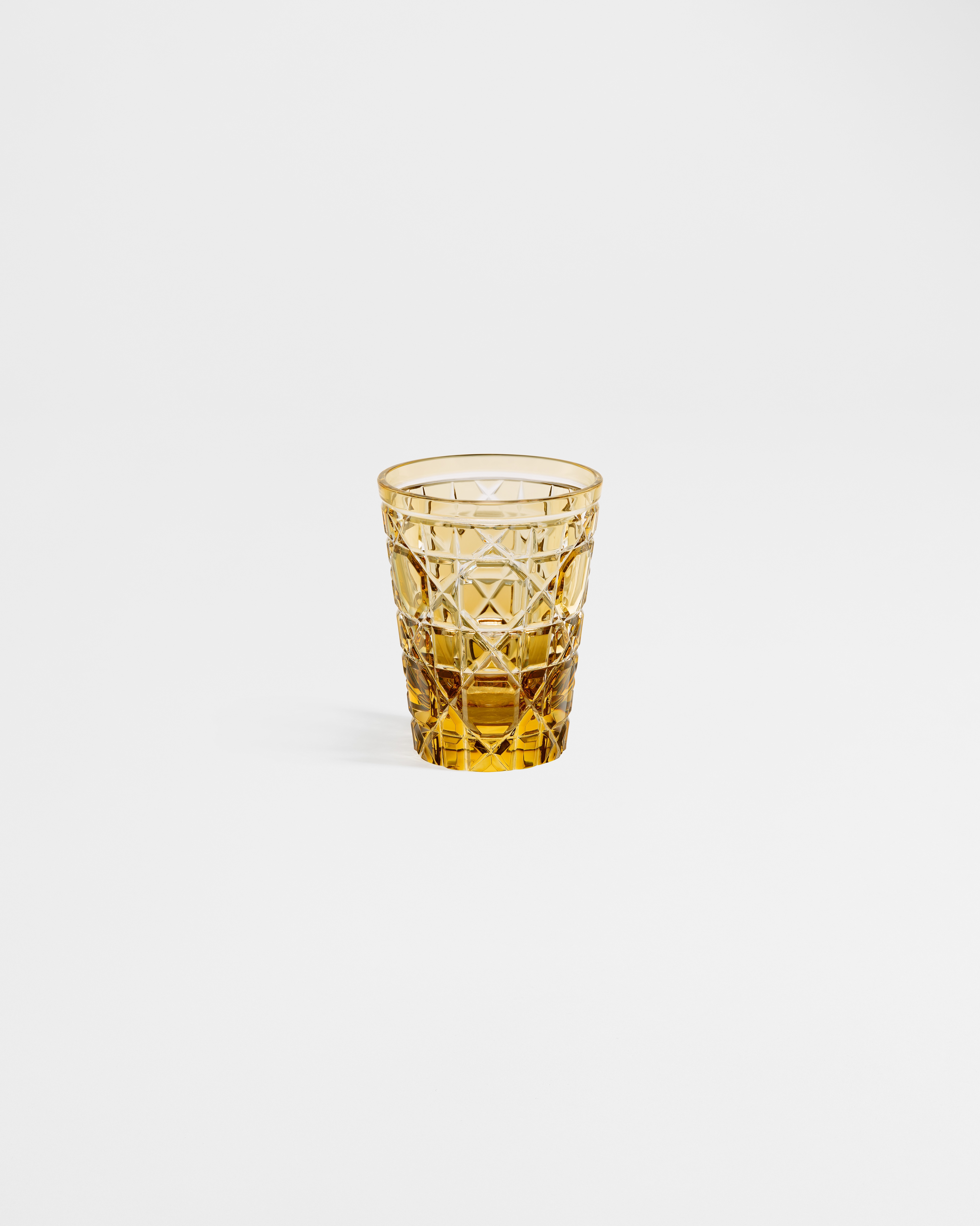 Water Glass Cannage, Amber-Colored E01